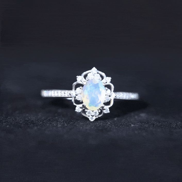 Diamond Eternal Opal Devotion Engagement Ring