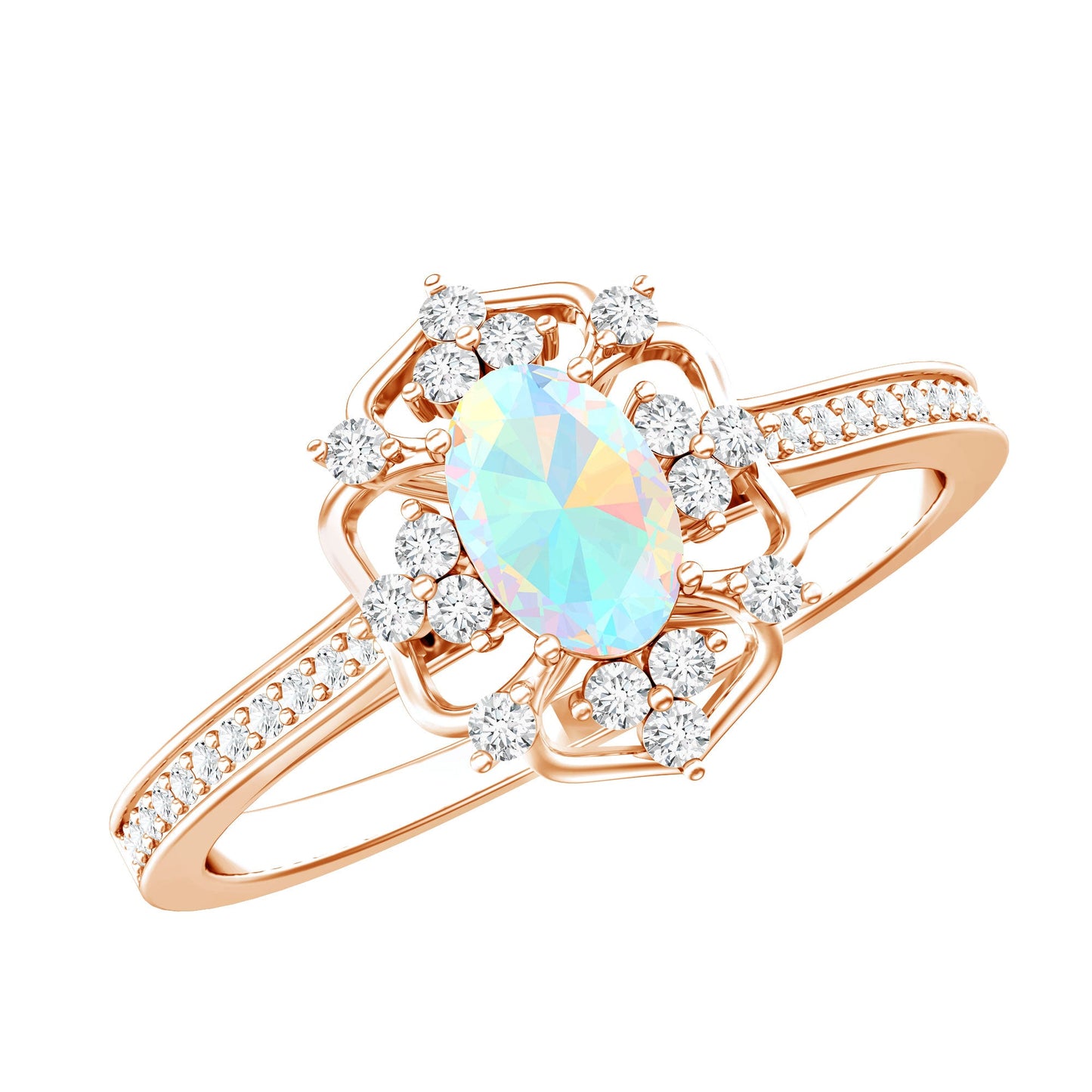 Diamond Eternal Opal Devotion Engagement Ring