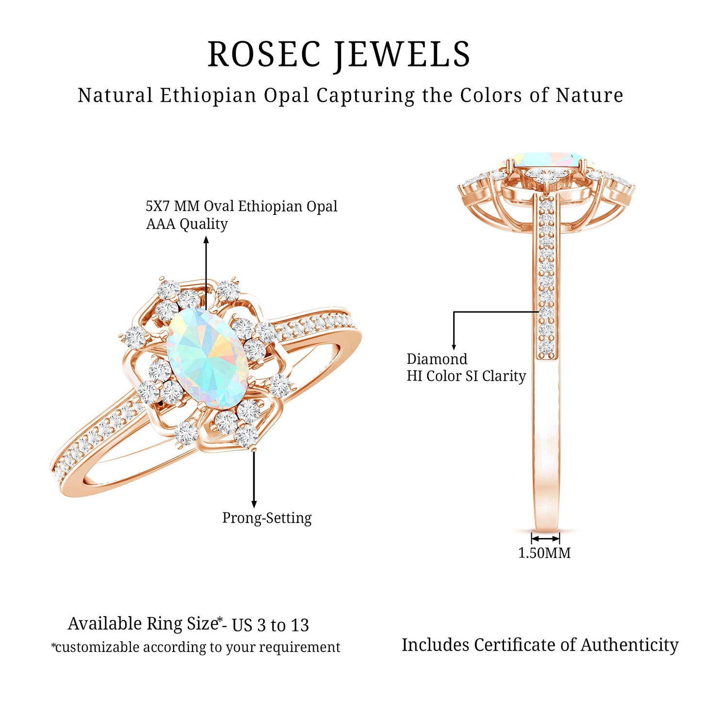 Diamond Eternal Opal Devotion Engagement Ring