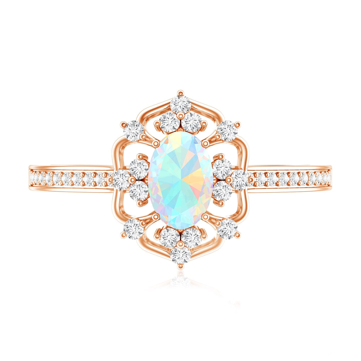 Diamond Eternal Opal Devotion Engagement Ring