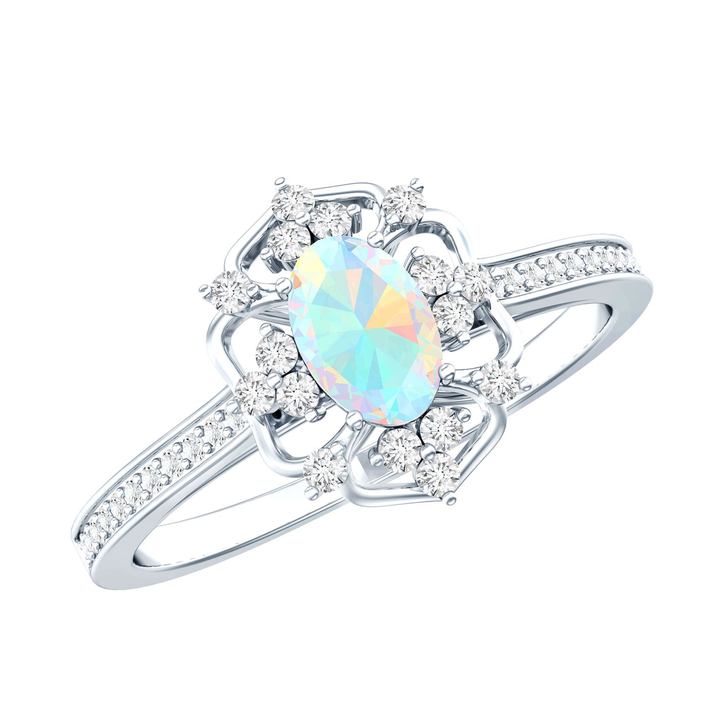 Diamond Eternal Opal Devotion Engagement Ring