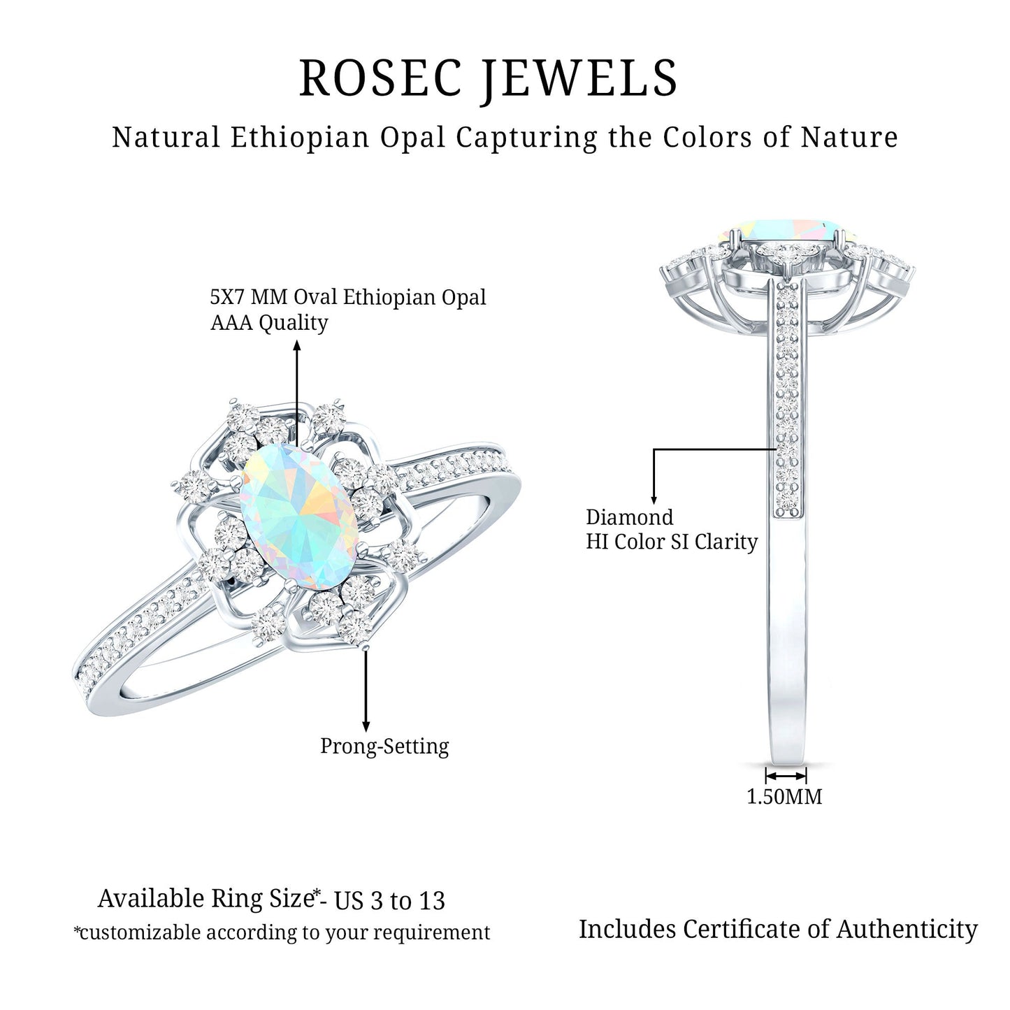 Diamond Eternal Opal Devotion Engagement Ring