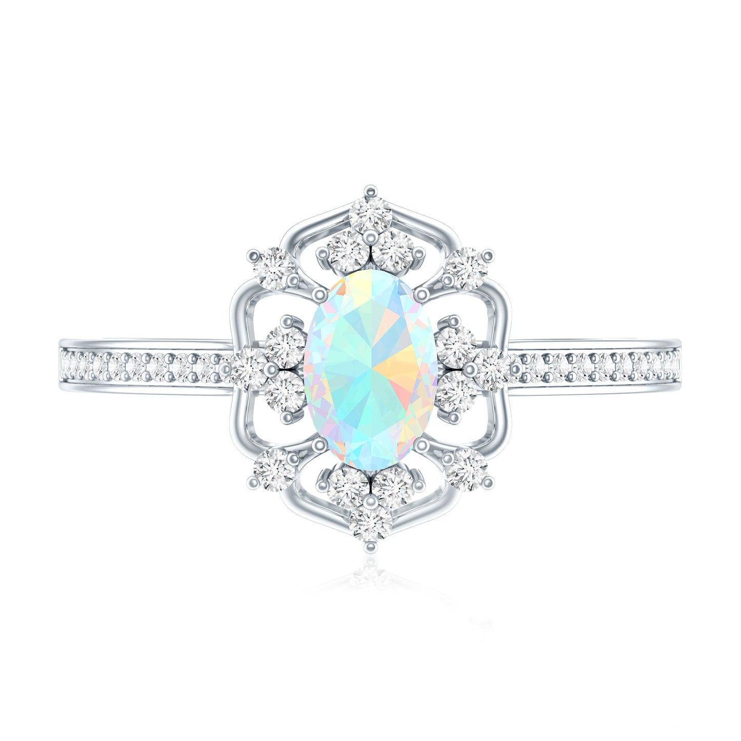 Diamond Eternal Opal Devotion Engagement Ring
