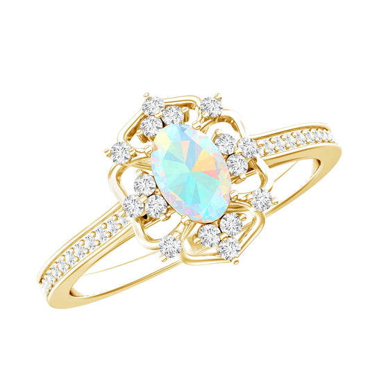 Diamond Eternal Opal Devotion Engagement Ring
