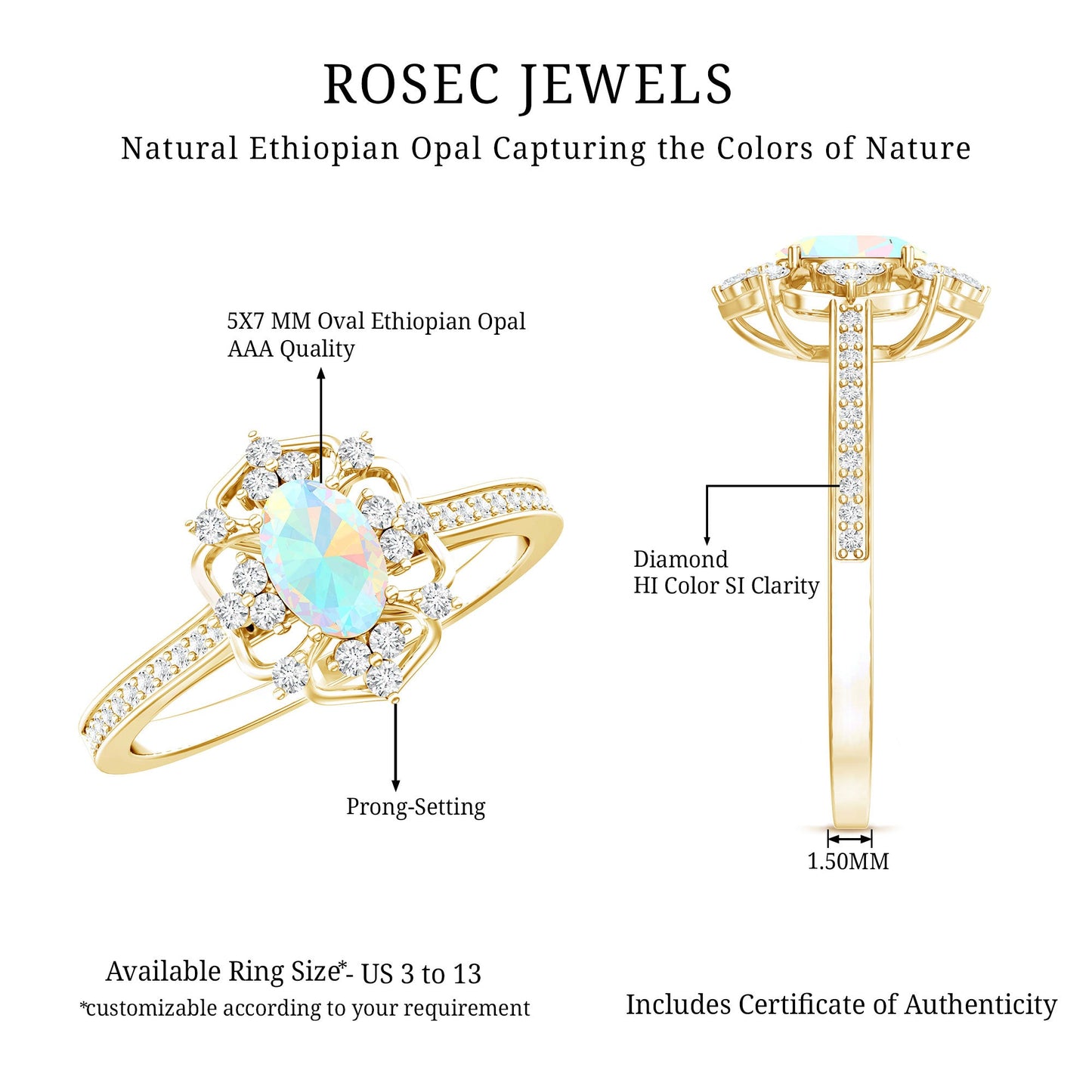 Diamond Eternal Opal Devotion Engagement Ring