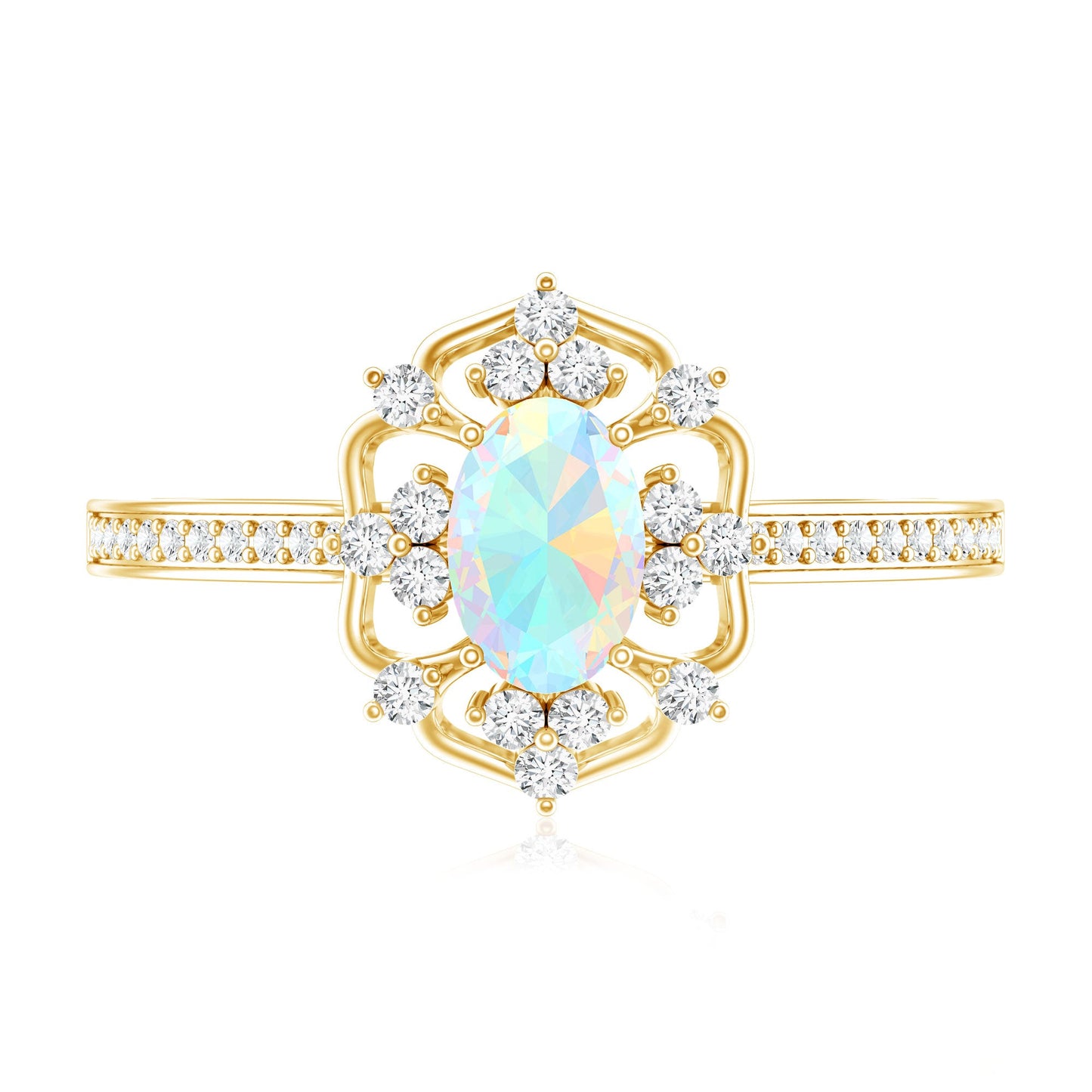 Diamond Eternal Opal Devotion Engagement Ring