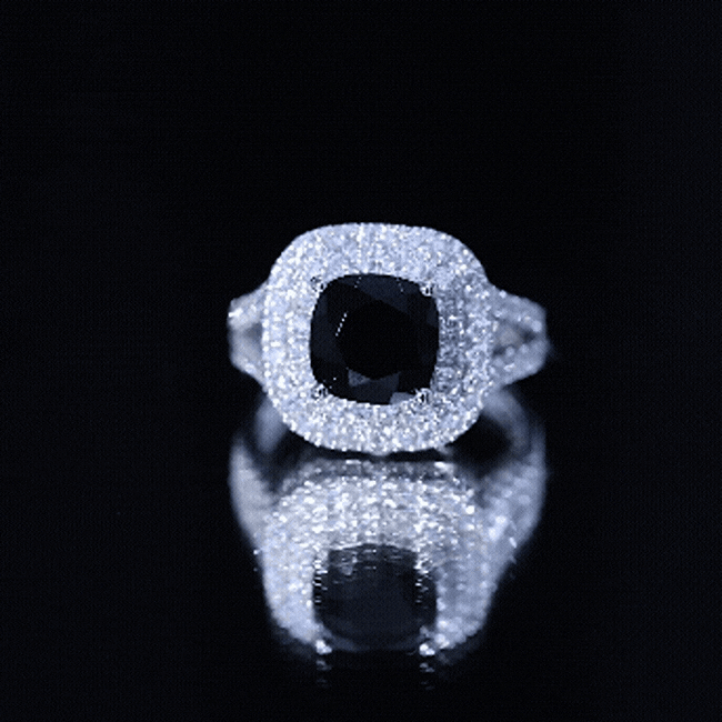 Are You Ready For It: In The Middle Of The Night Black Onyx Diamond Halo Ring
