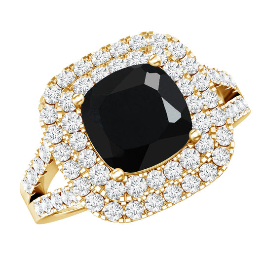 Are You Ready For It: In The Middle Of The Night Black Onyx Diamond Halo Ring