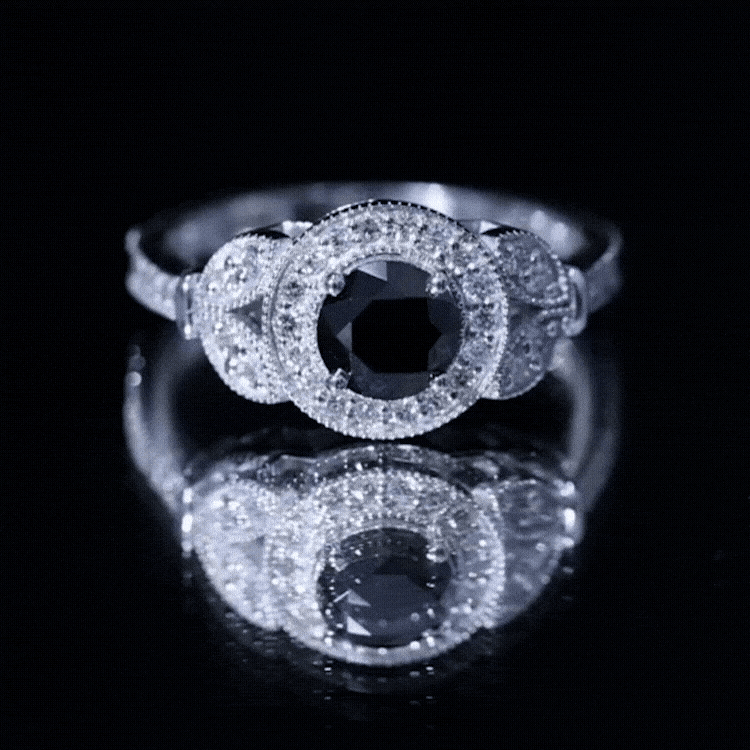 The Shadowed Falcon | Royal Black Diamond Engagement Ring