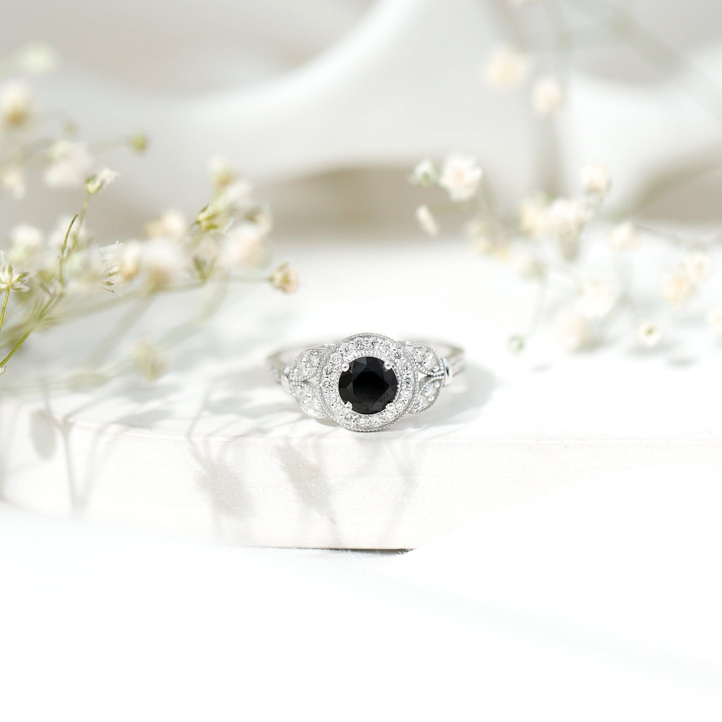 The Shadowed Falcon | Royal Black Diamond Engagement Ring