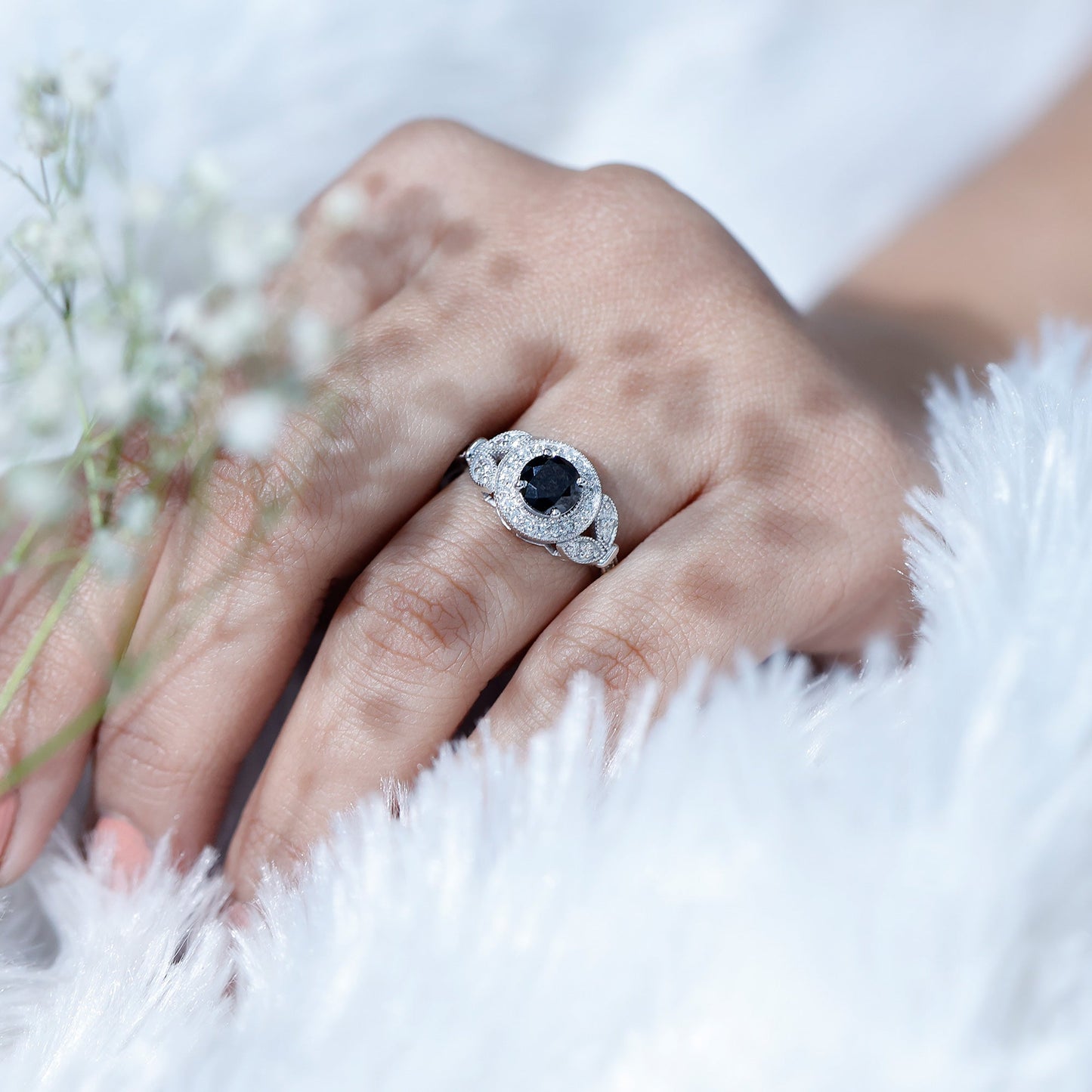 The Shadowed Falcon | Royal Black Diamond Engagement Ring