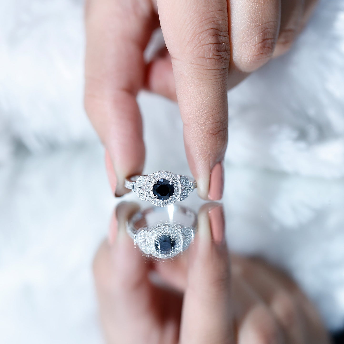 The Shadowed Falcon | Royal Black Diamond Engagement Ring