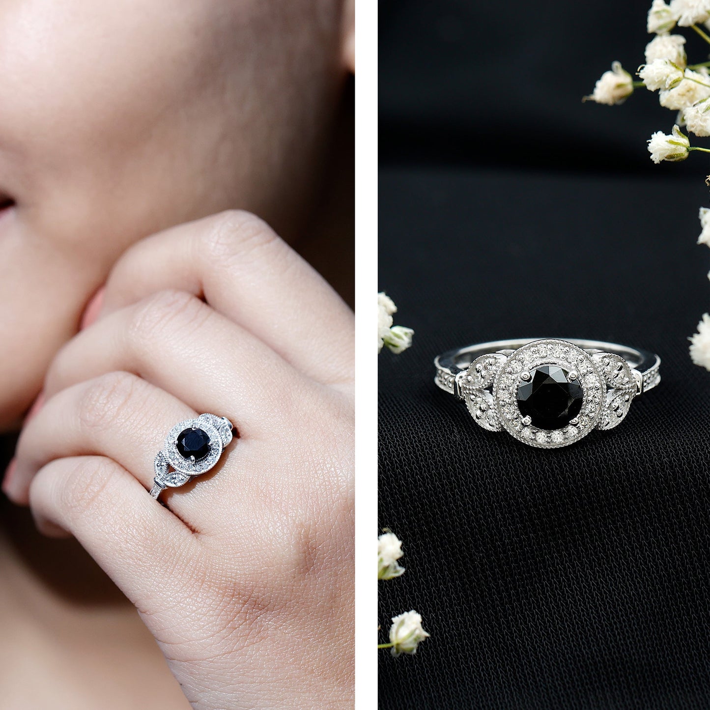 The Shadowed Falcon | Royal Black Diamond Engagement Ring