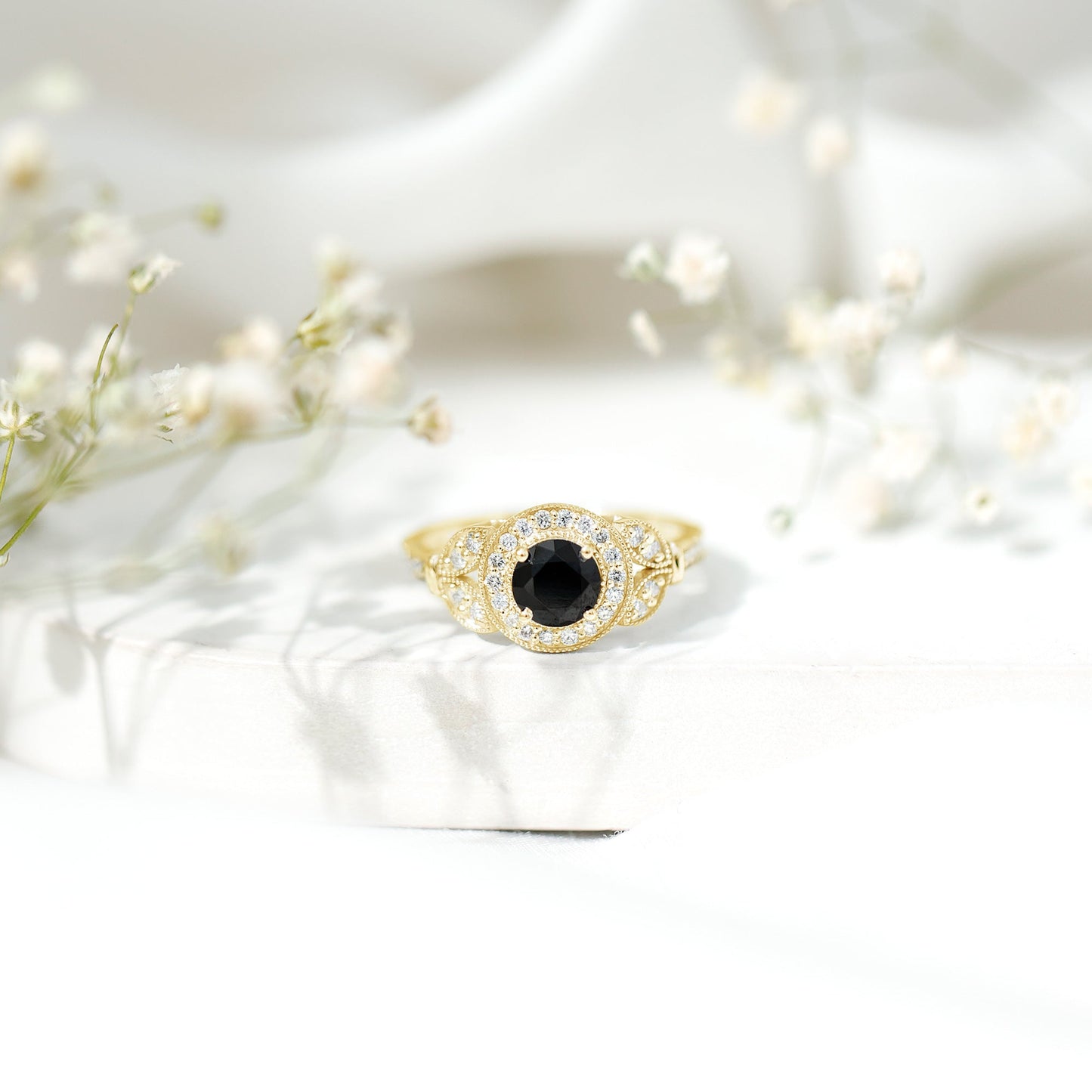 The Shadowed Falcon | Royal Black Diamond Engagement Ring