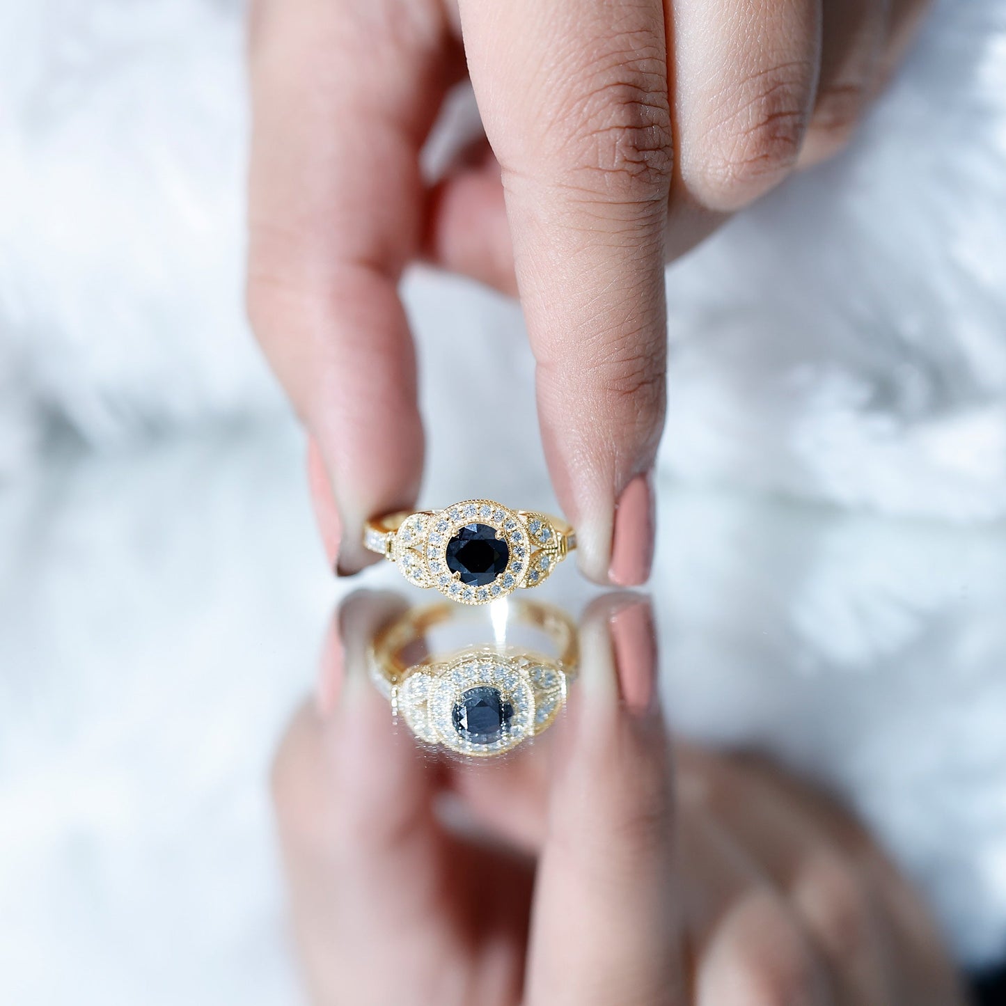 The Shadowed Falcon | Royal Black Diamond Engagement Ring