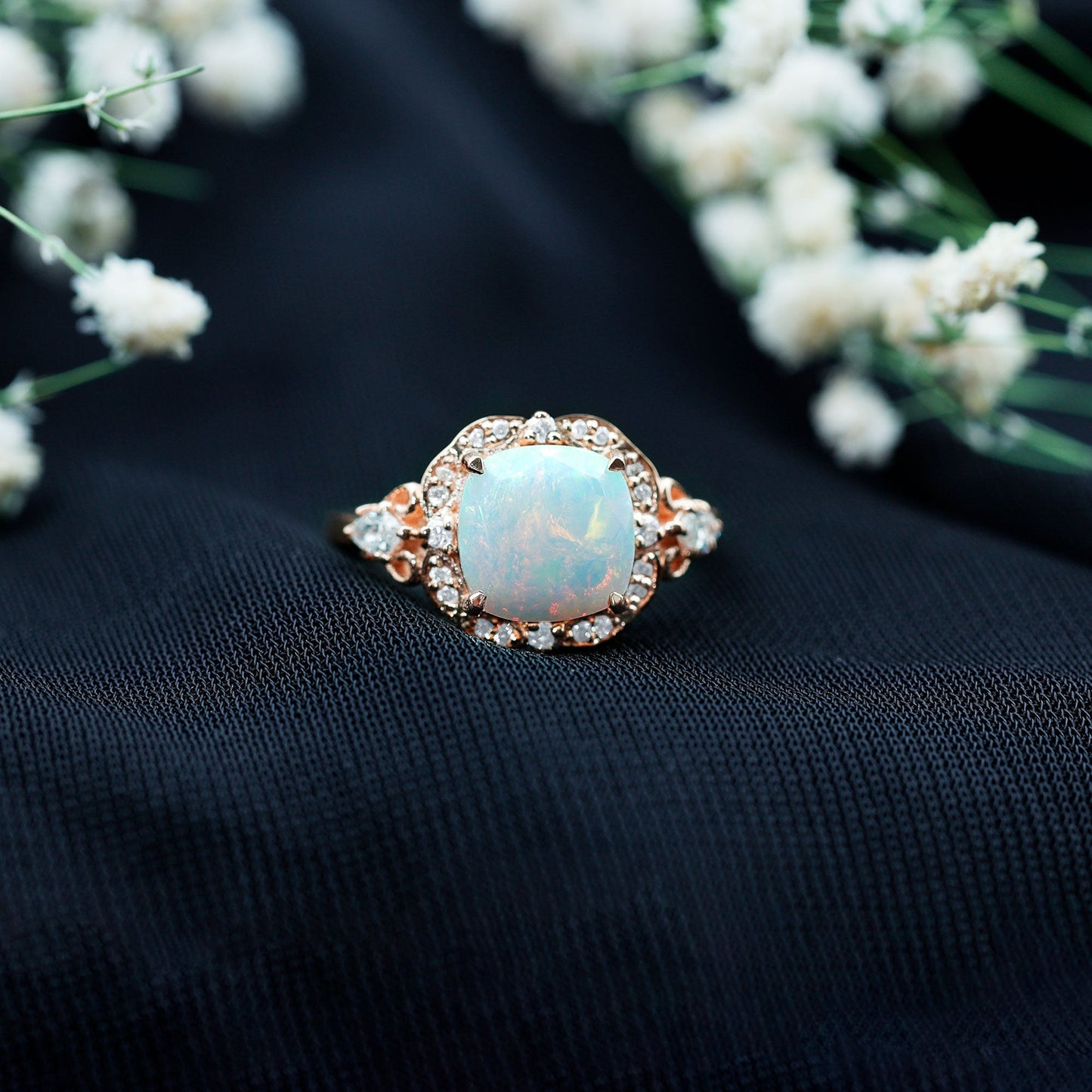 "My Sunne Amidst the Clowdes" Ethiopian Opal Ring