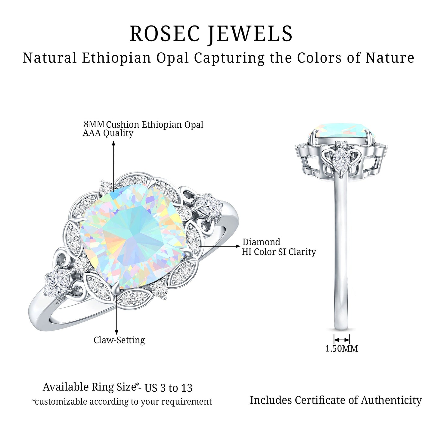 "My Sunne Amidst the Clowdes" Ethiopian Opal Ring