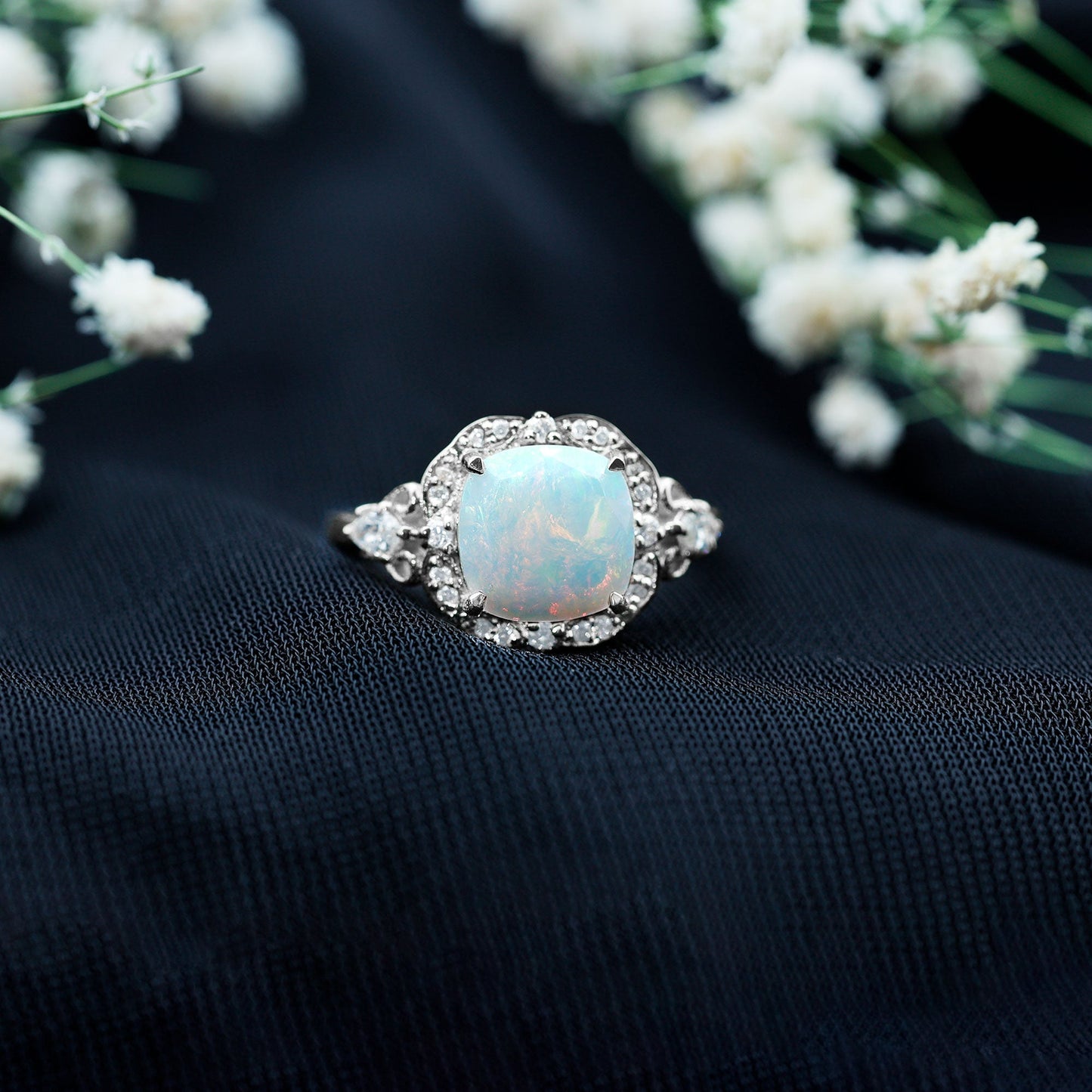 "My Sunne Amidst the Clowdes" Ethiopian Opal Ring