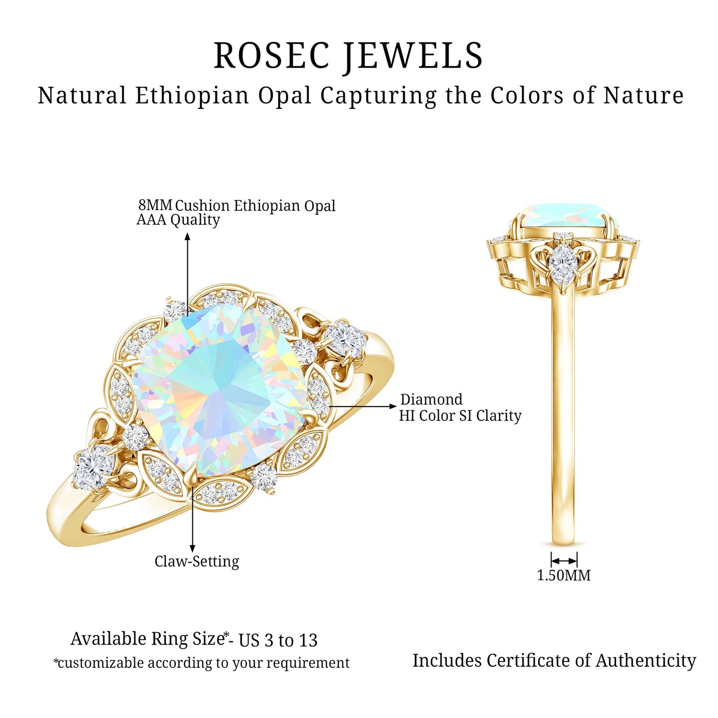 "My Sunne Amidst the Clowdes" Ethiopian Opal Ring