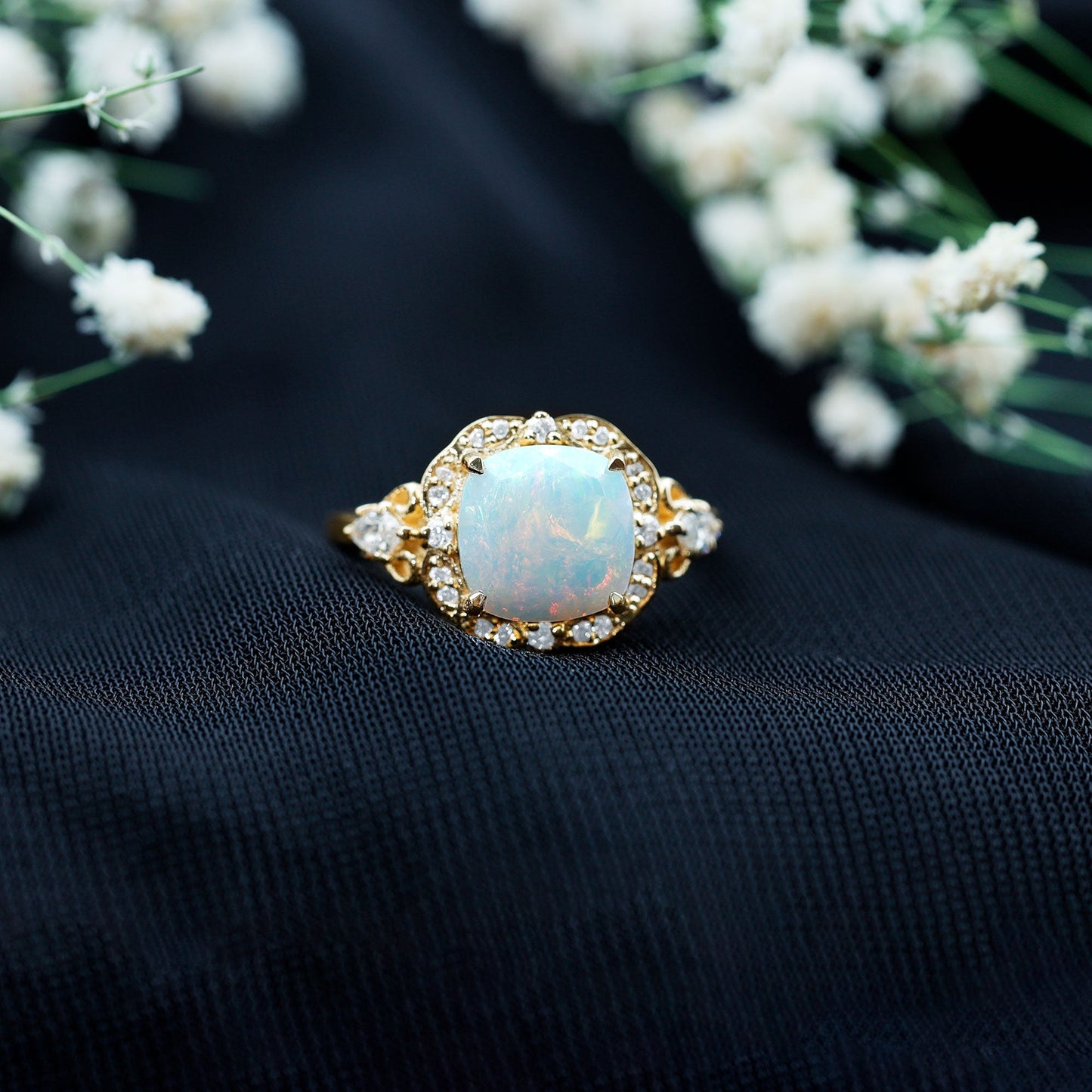"My Sunne Amidst the Clowdes" Ethiopian Opal Ring