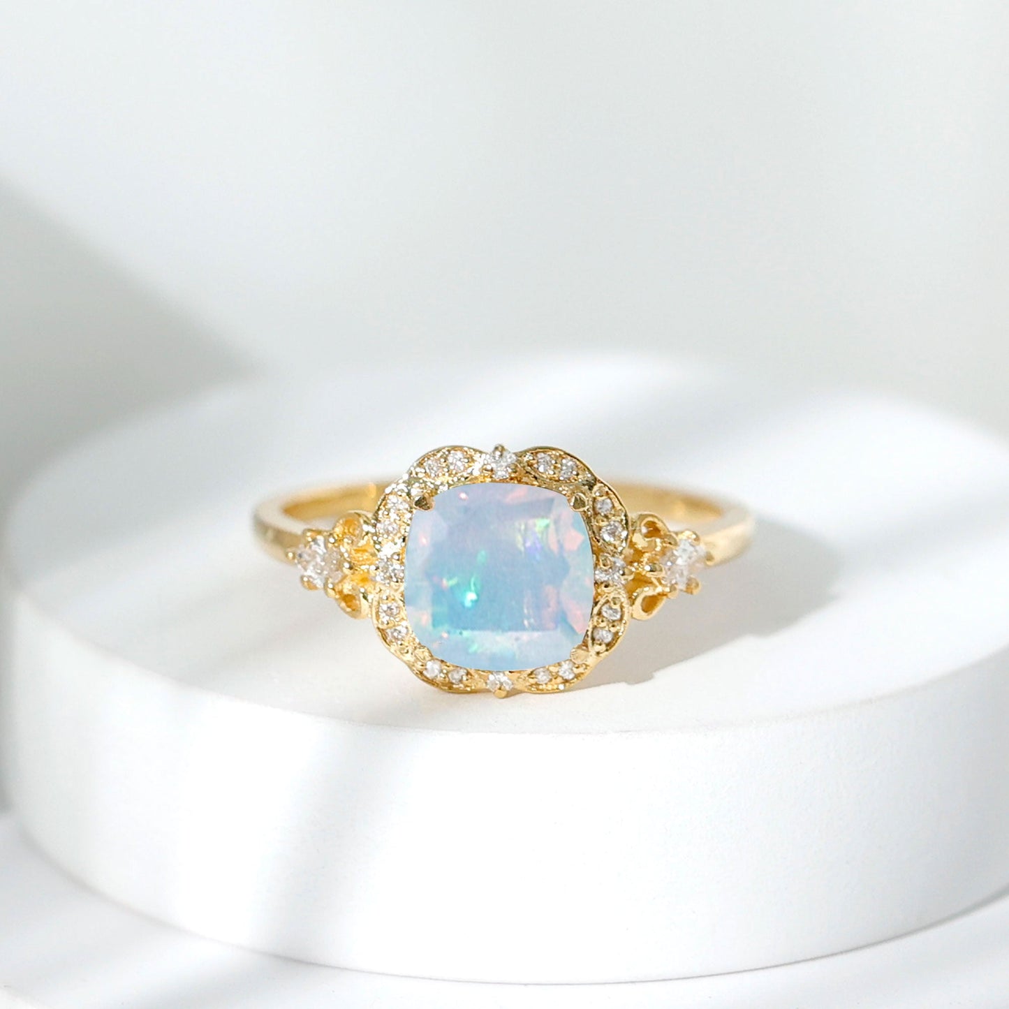 "My Sunne Amidst the Clowdes" Ethiopian Opal Ring