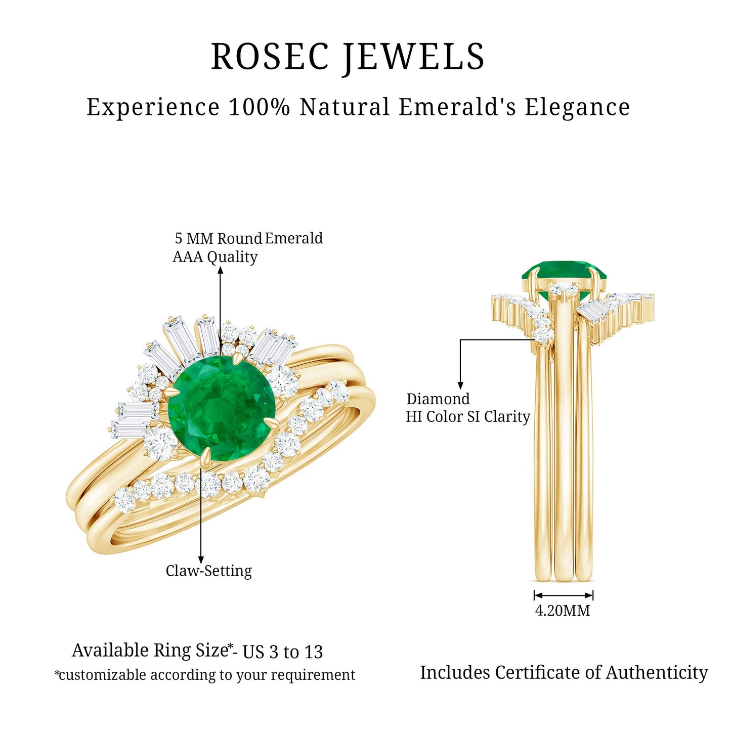 The Virgin Emerald Oath Ring Set