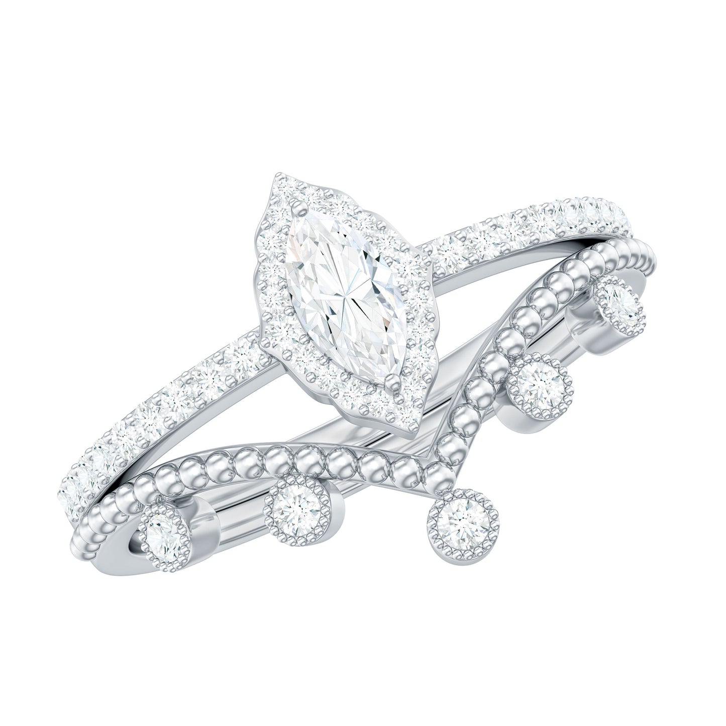 His Holy Angels Betrothal Wedding Ring Set