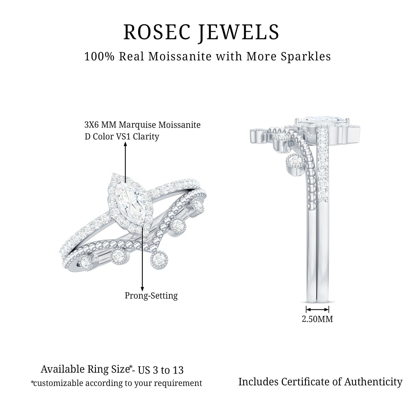 His Holy Angels Betrothal Wedding Ring Set
