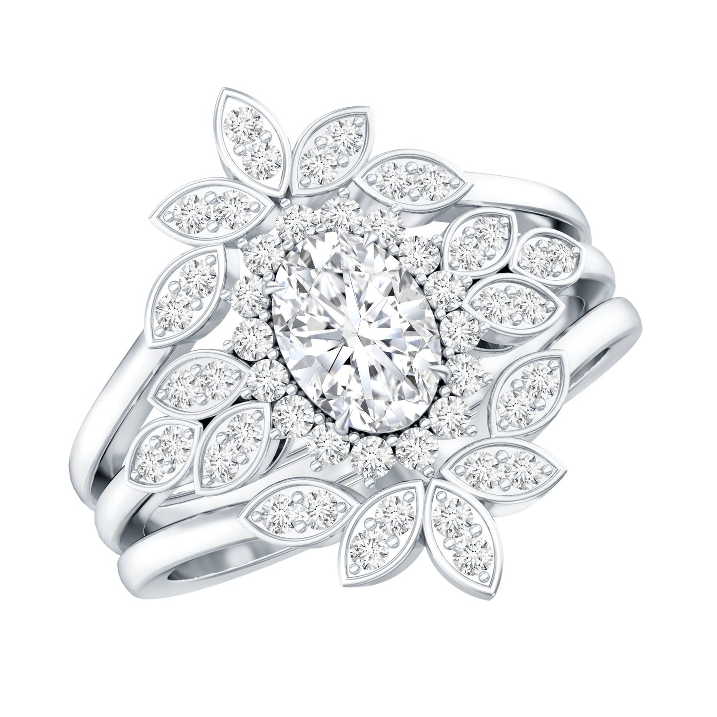 The Whitehall Crown Moissanite Set