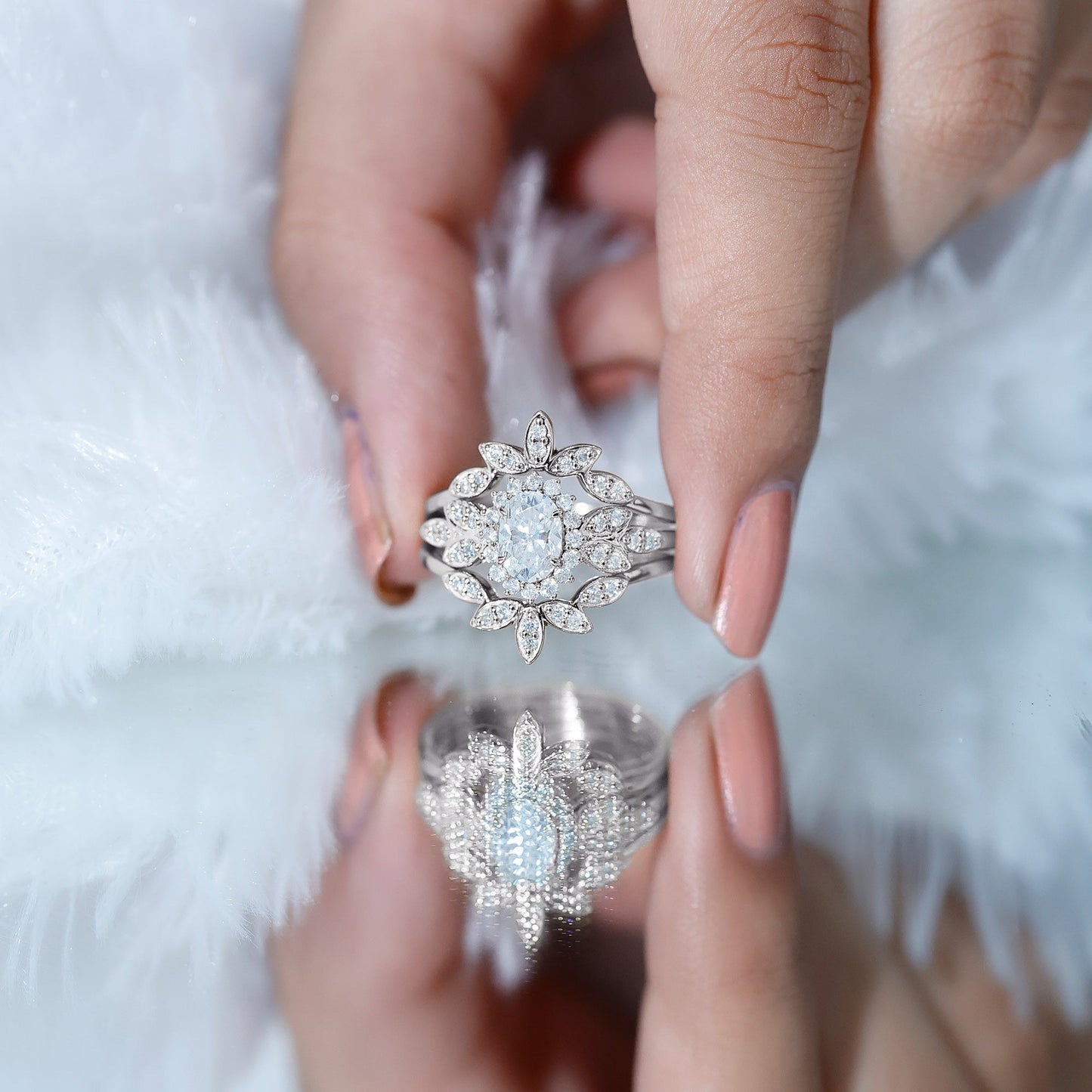 The Whitehall Crown Moissanite Set