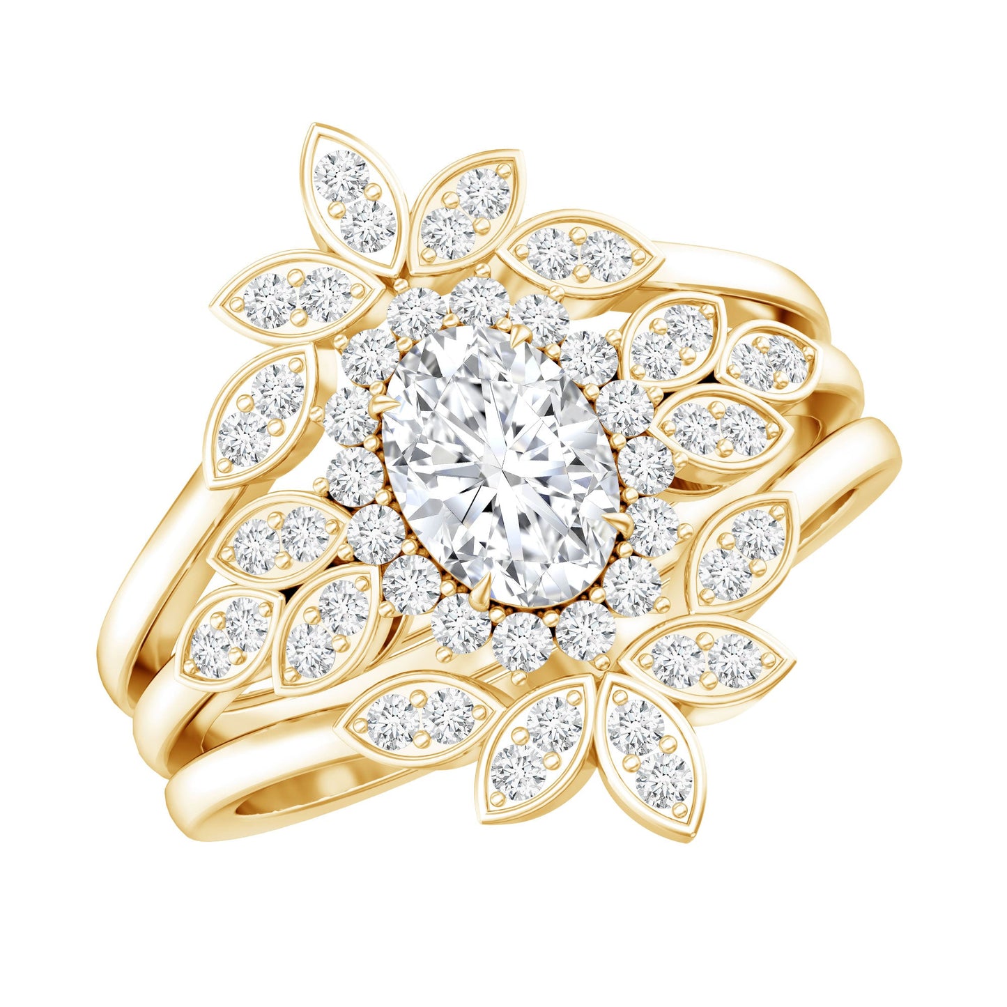 The Whitehall Crown Moissanite Set