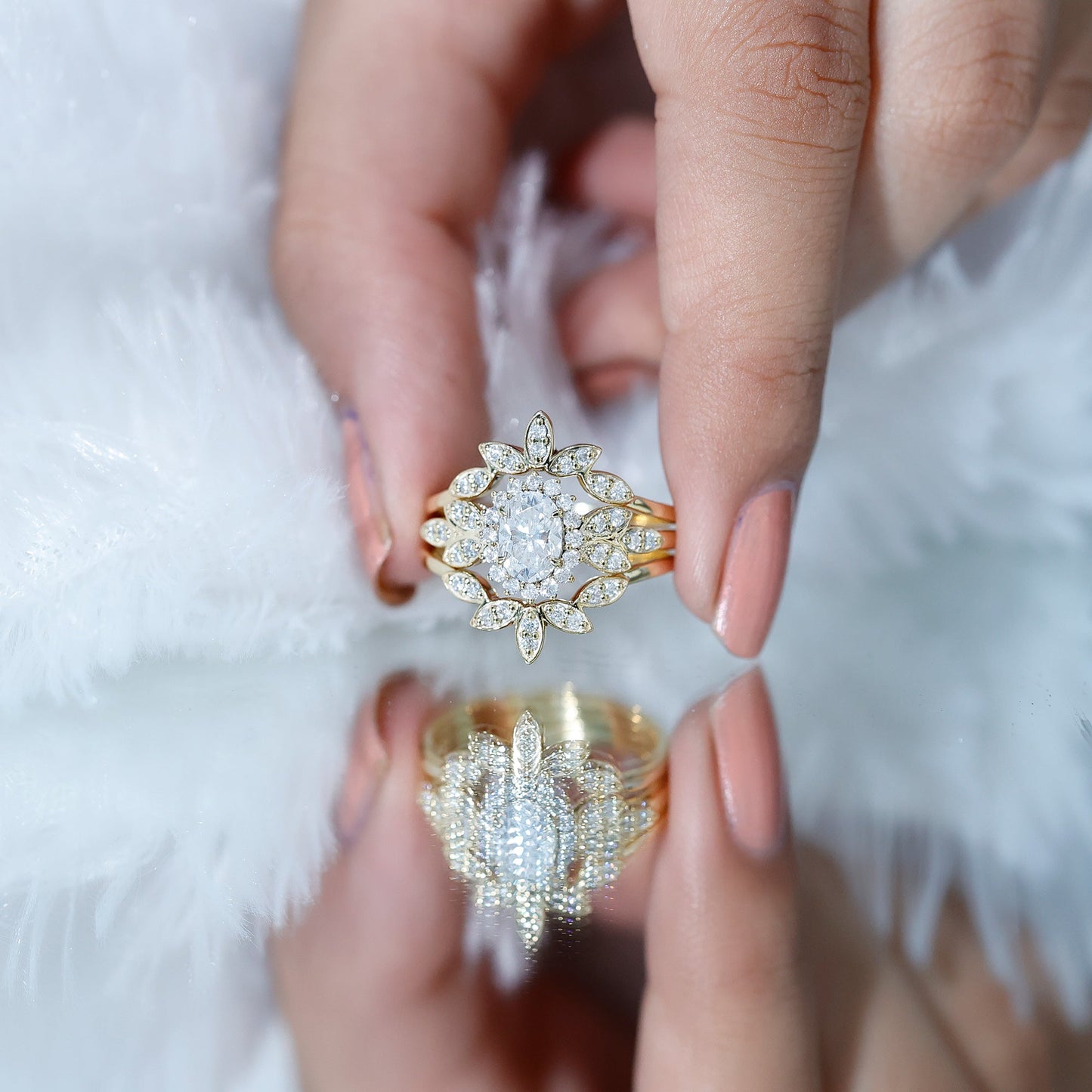 The Whitehall Crown Moissanite Set