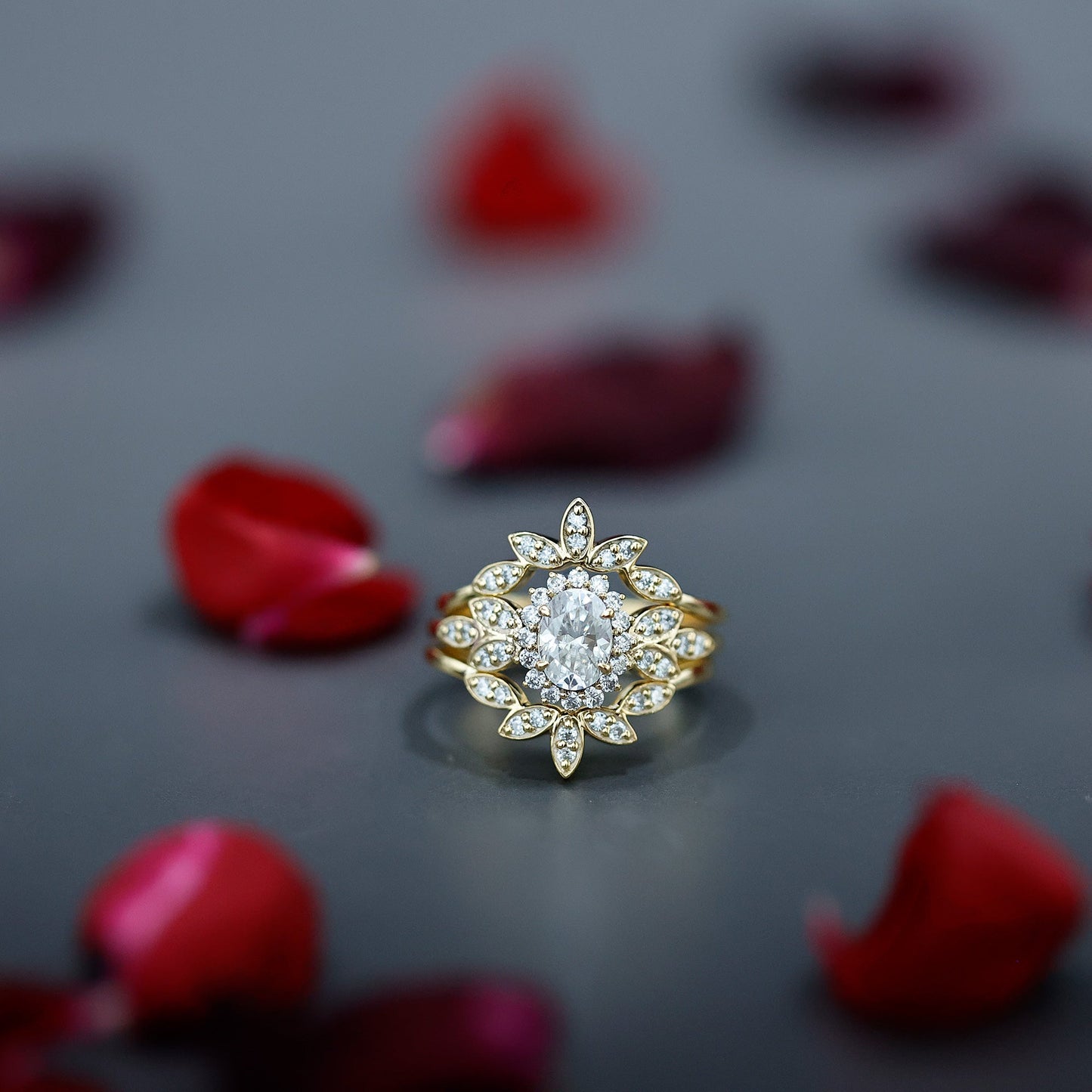 The Whitehall Crown Moissanite Set