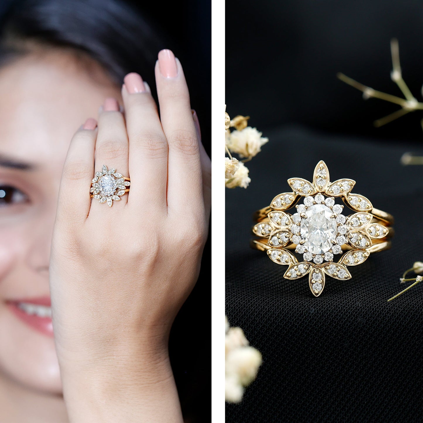 The Whitehall Crown Moissanite Set