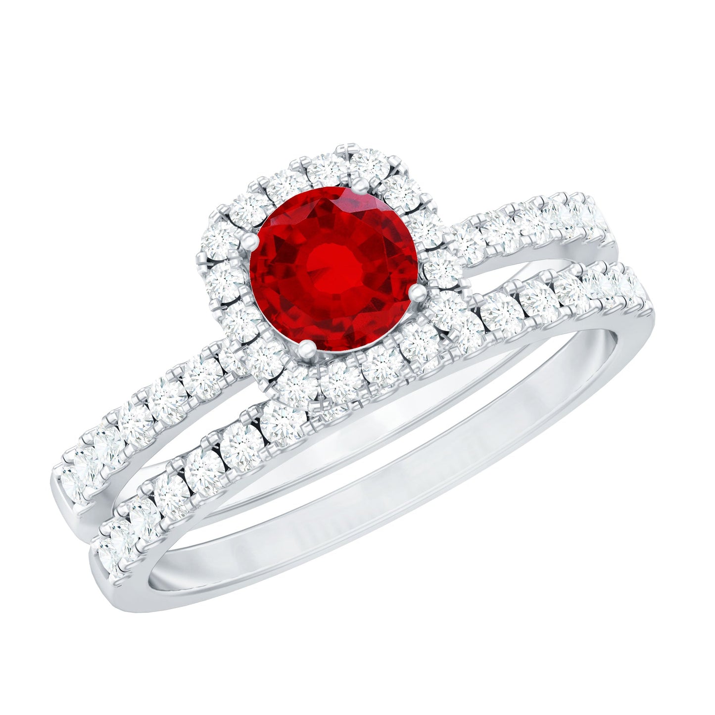 The Eternal Flame Ruby Ring Set