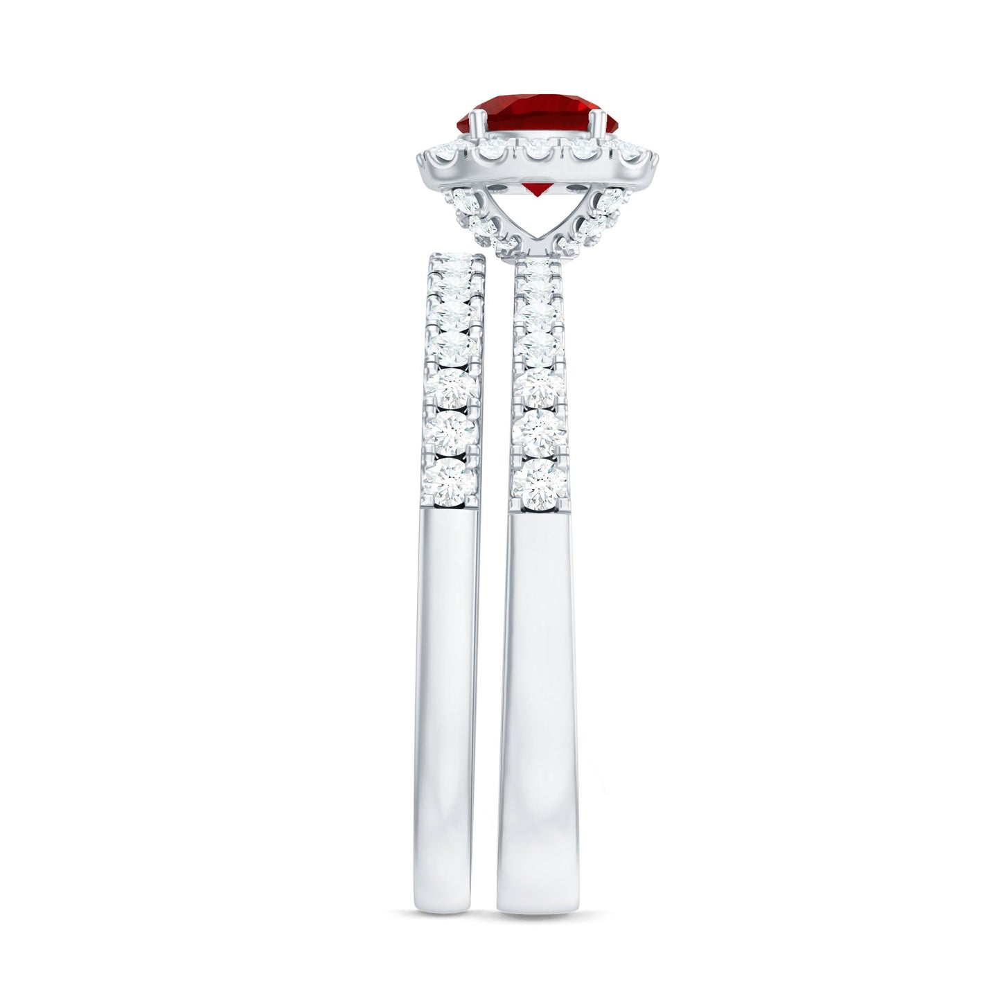 The Eternal Flame Ruby Ring Set