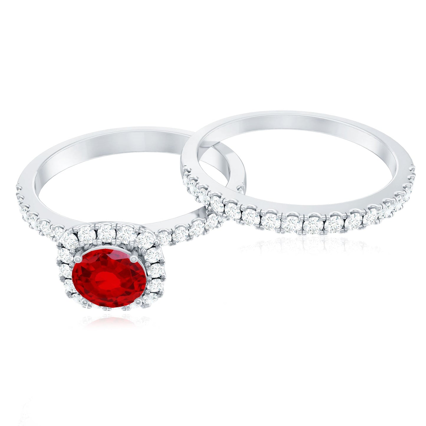 The Eternal Flame Ruby Ring Set