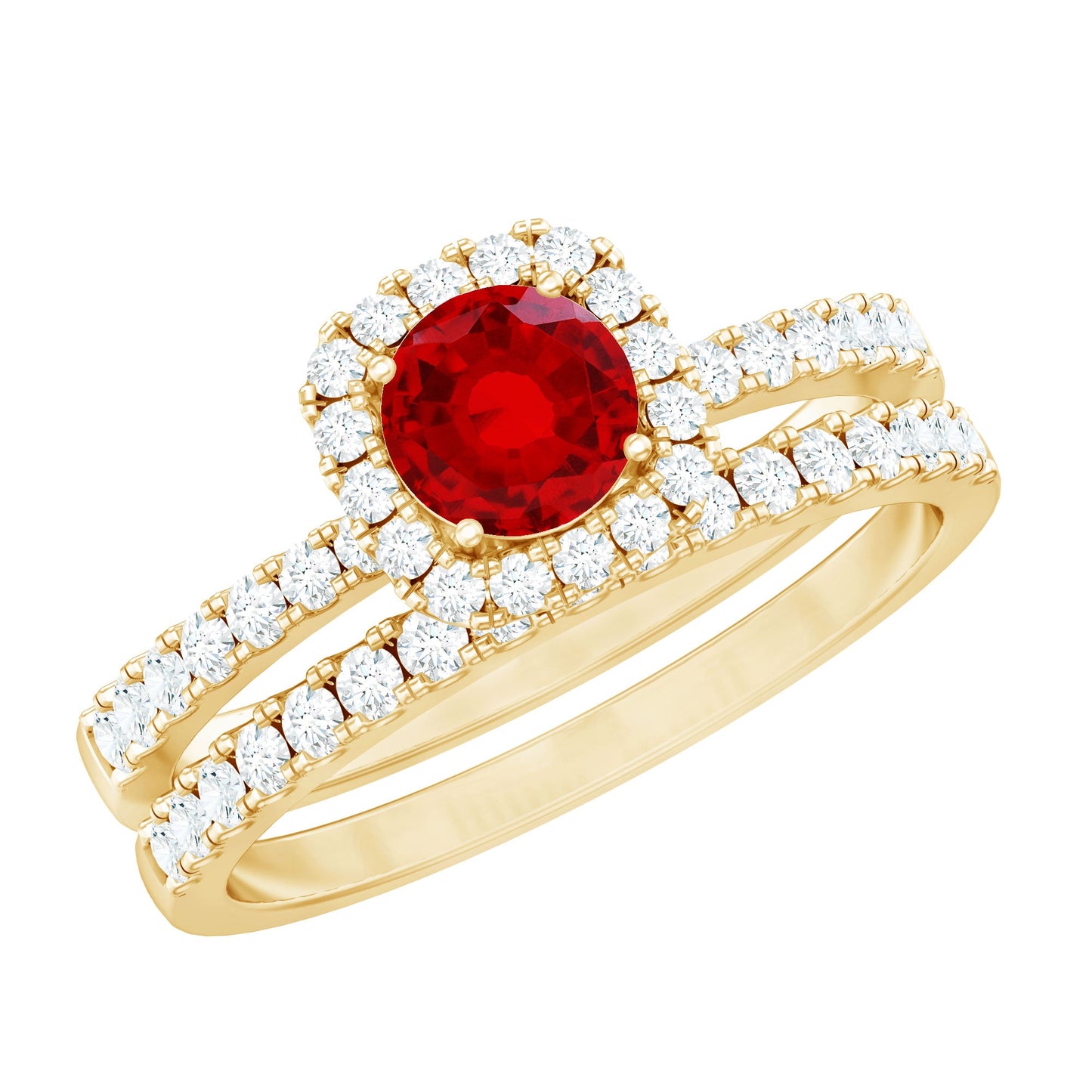 The Eternal Flame Ruby Ring Set