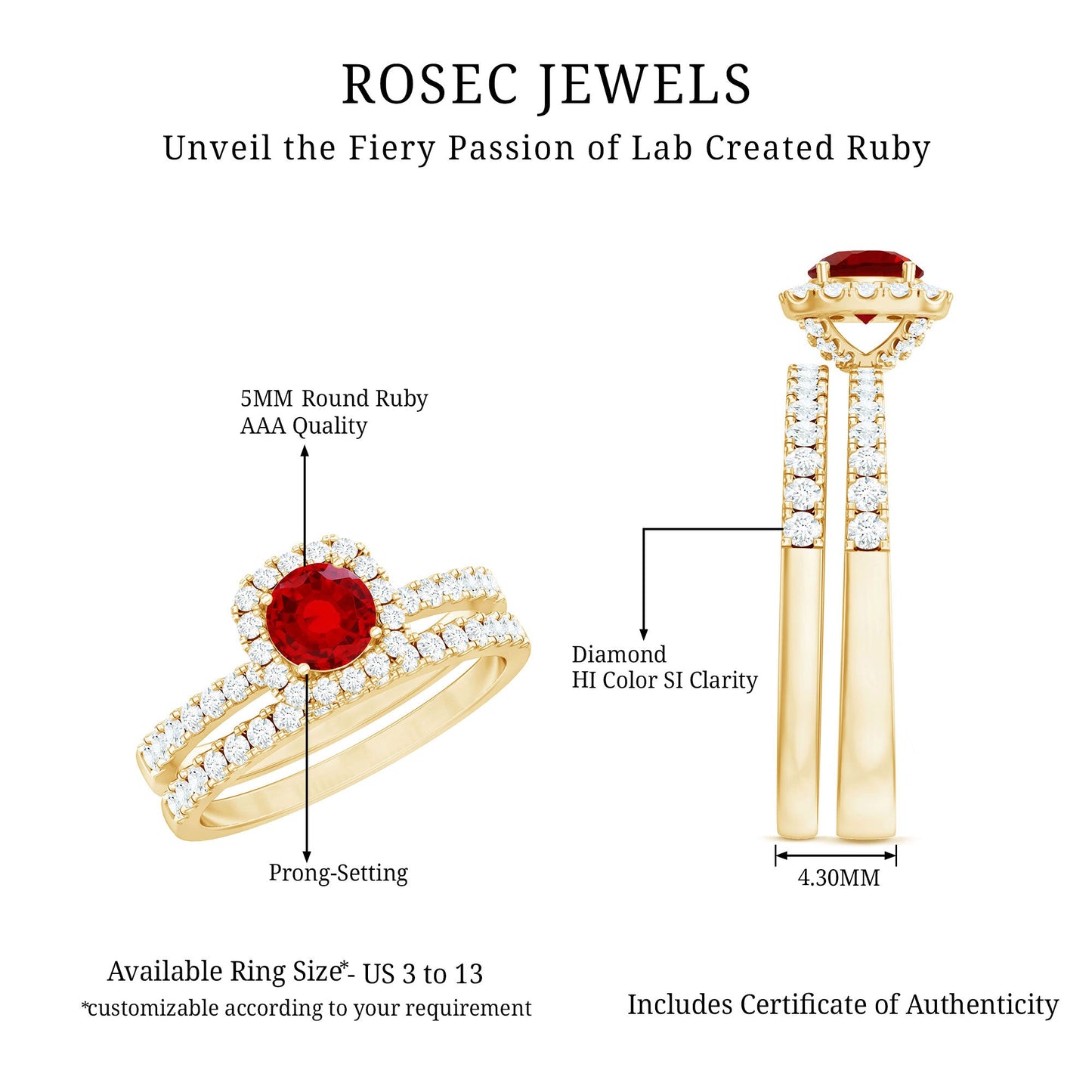 The Eternal Flame Ruby Ring Set