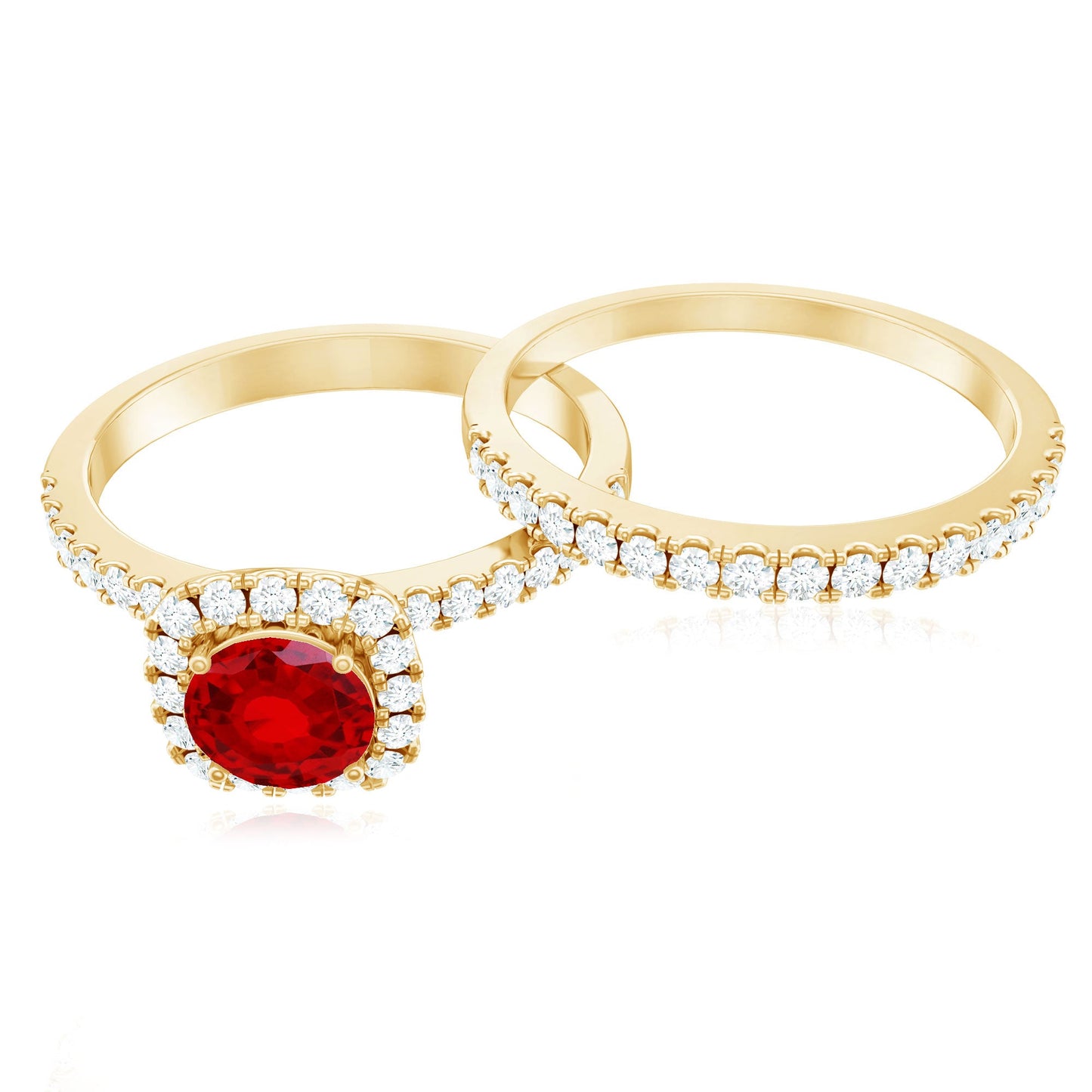 The Eternal Flame Ruby Ring Set