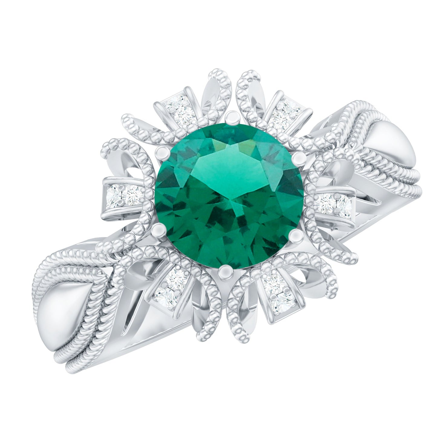 Emerald Bloom | Rose of Windsor Diamond Fleur Ring