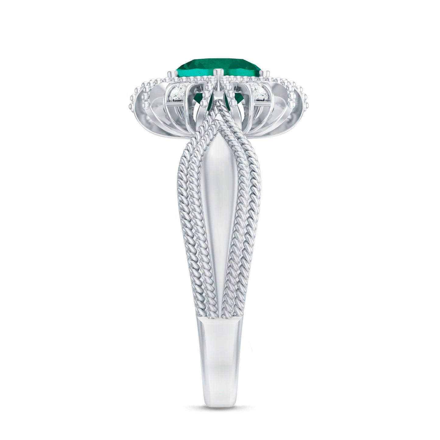 Emerald Bloom | Rose of Windsor Diamond Fleur Ring