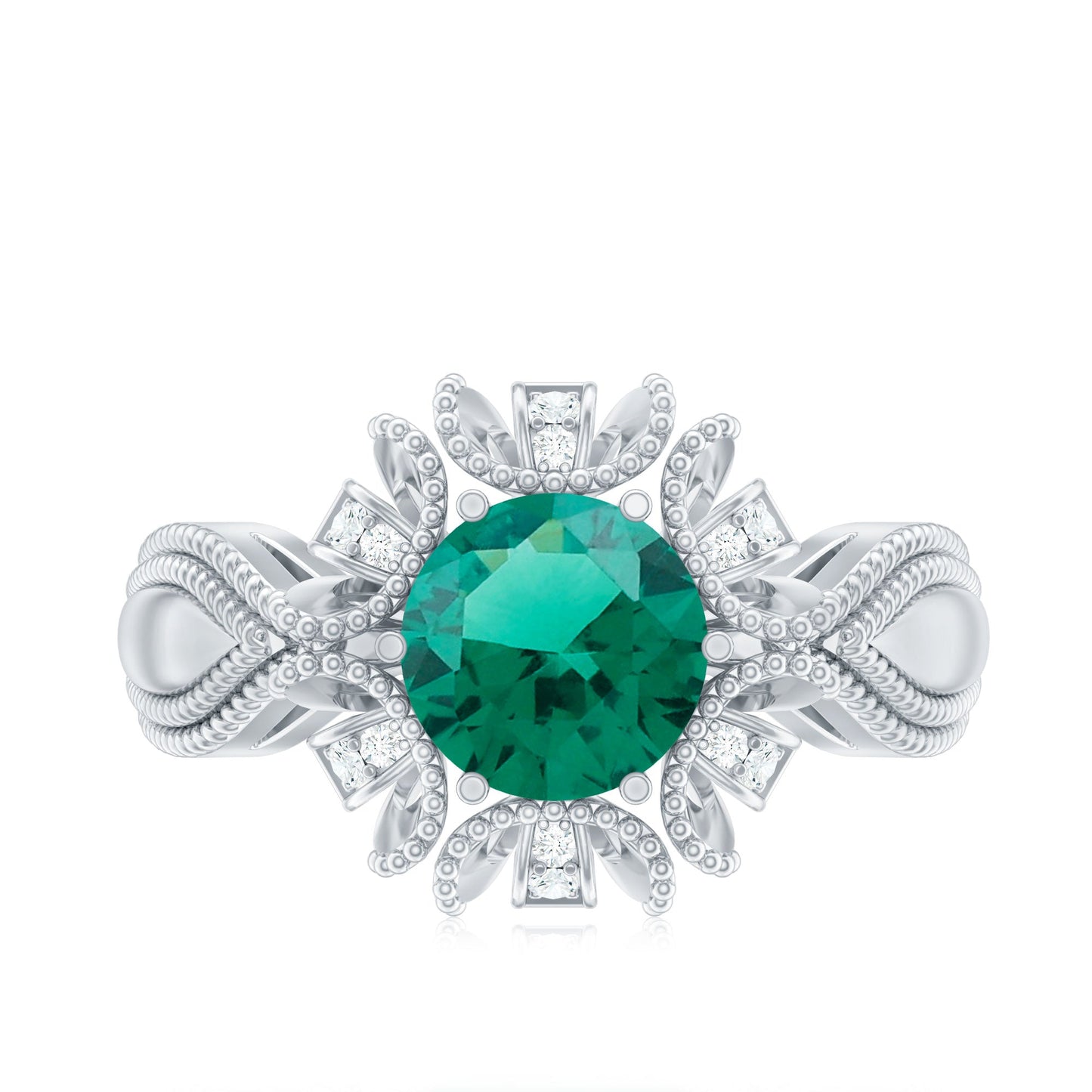 Emerald Bloom | Rose of Windsor Diamond Fleur Ring