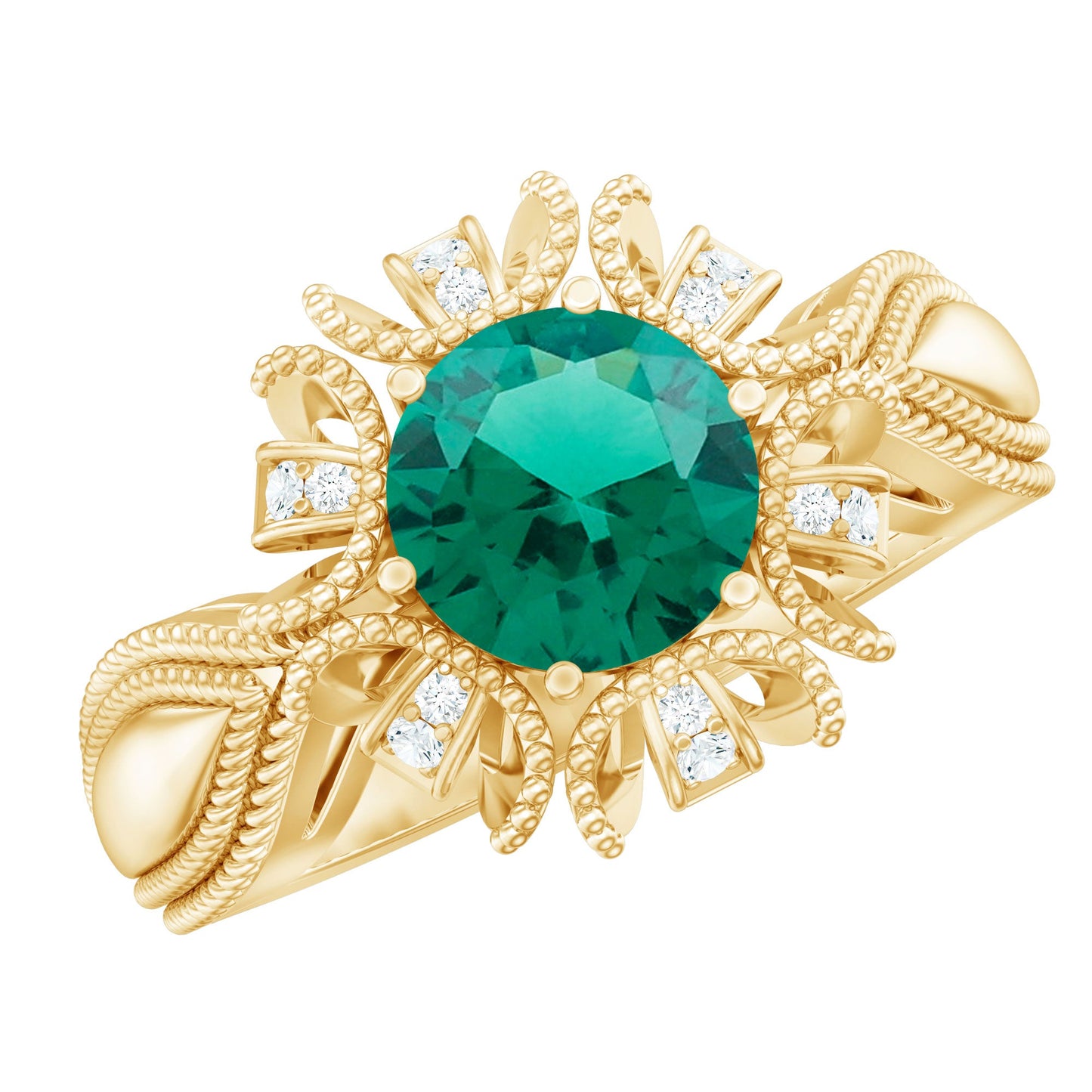 Emerald Bloom | Rose of Windsor Diamond Fleur Ring