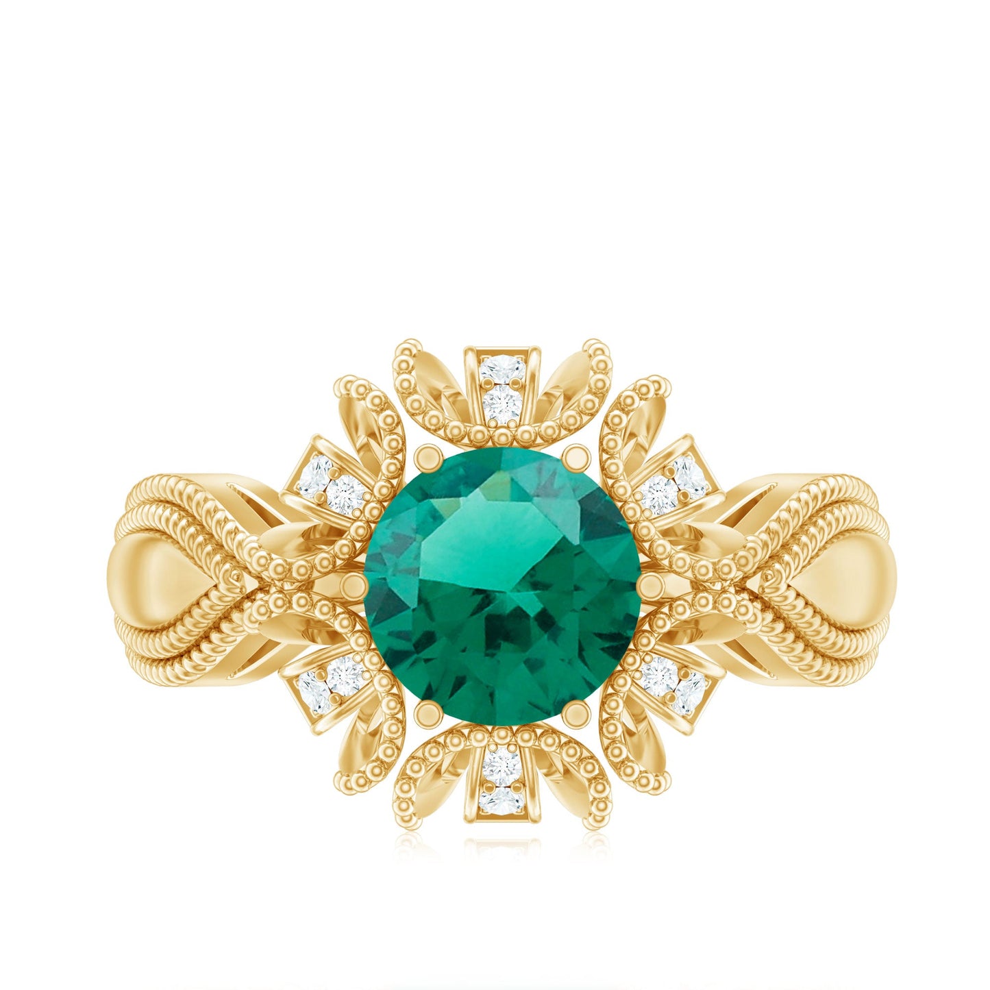 Emerald Bloom | Rose of Windsor Diamond Fleur Ring