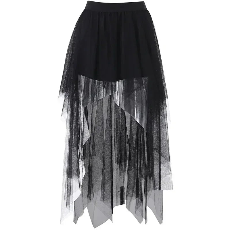 Black tulle skirt on a white background