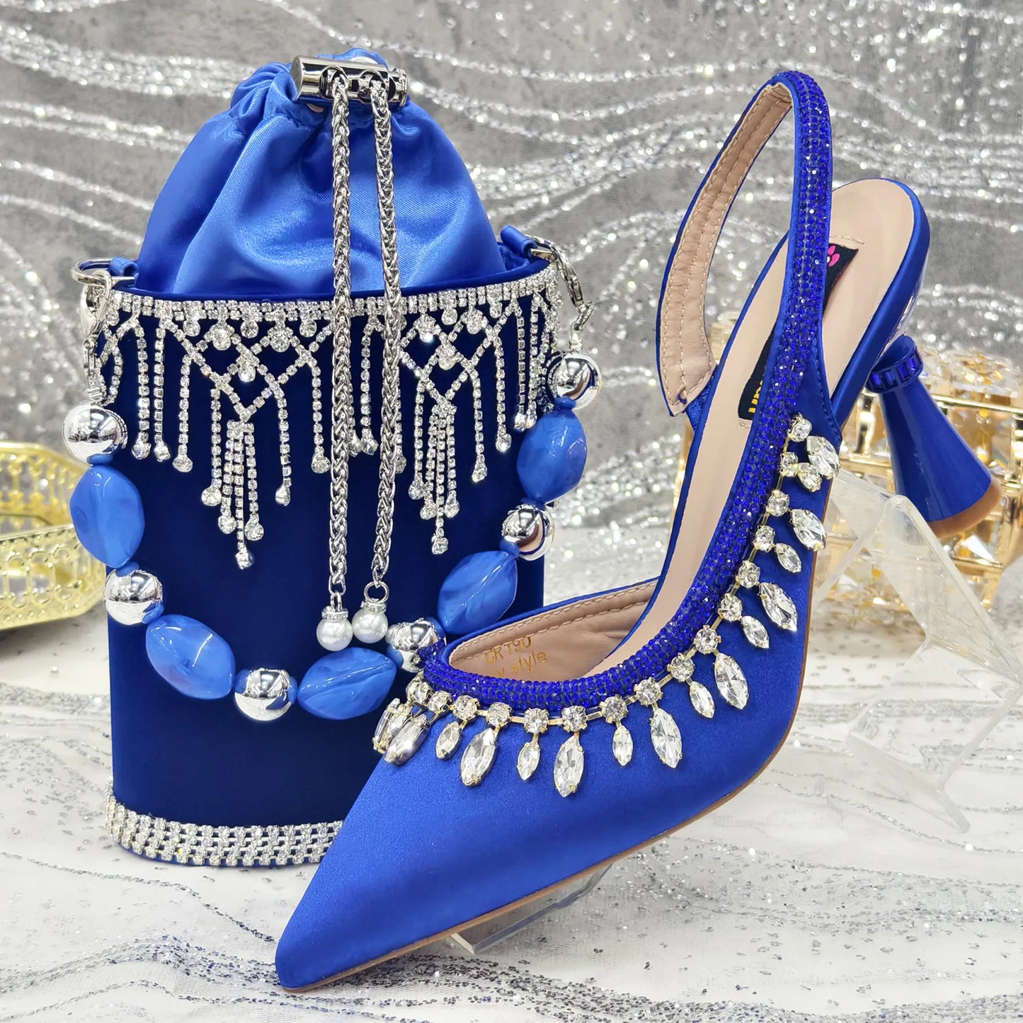 Latest Women Heels Shoes and Bags Set - ED-67