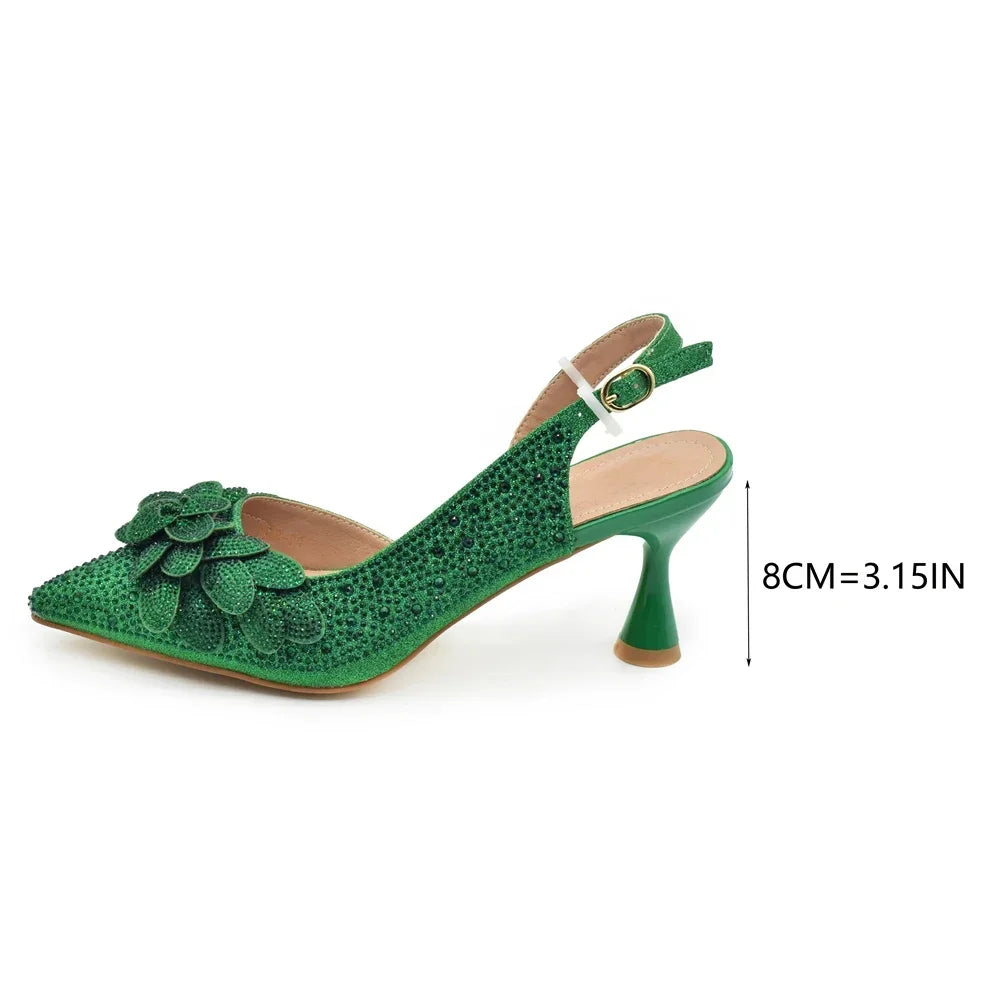 Women's Wedding Pointed Toe Shoes and Bag Set- ED123