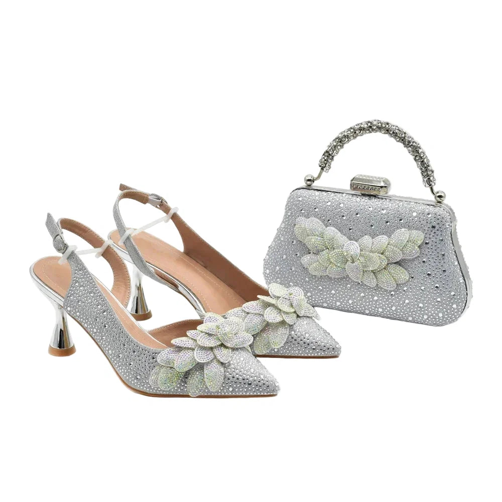 Women's Wedding Pointed Toe Shoes and Bag Set- ED123