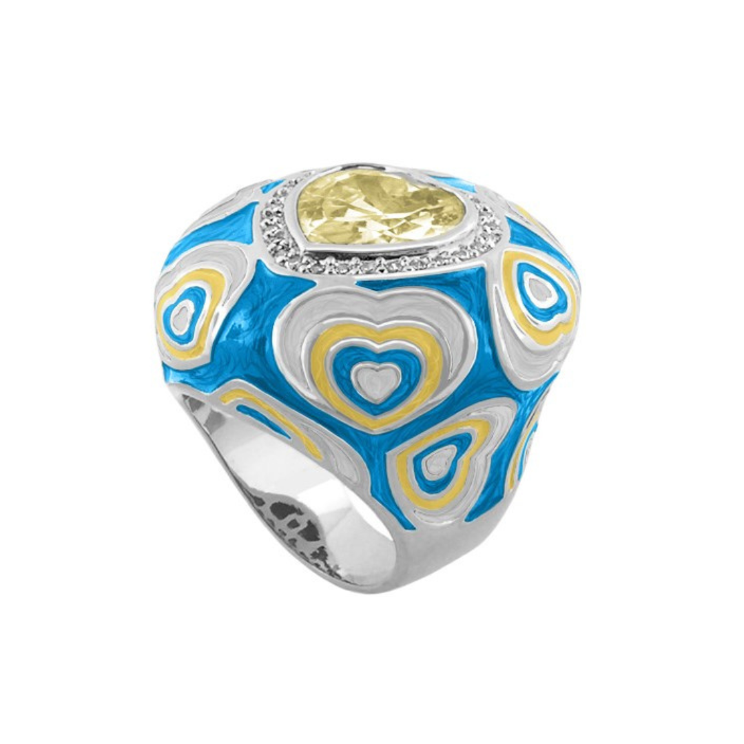Retro Hearts Ring